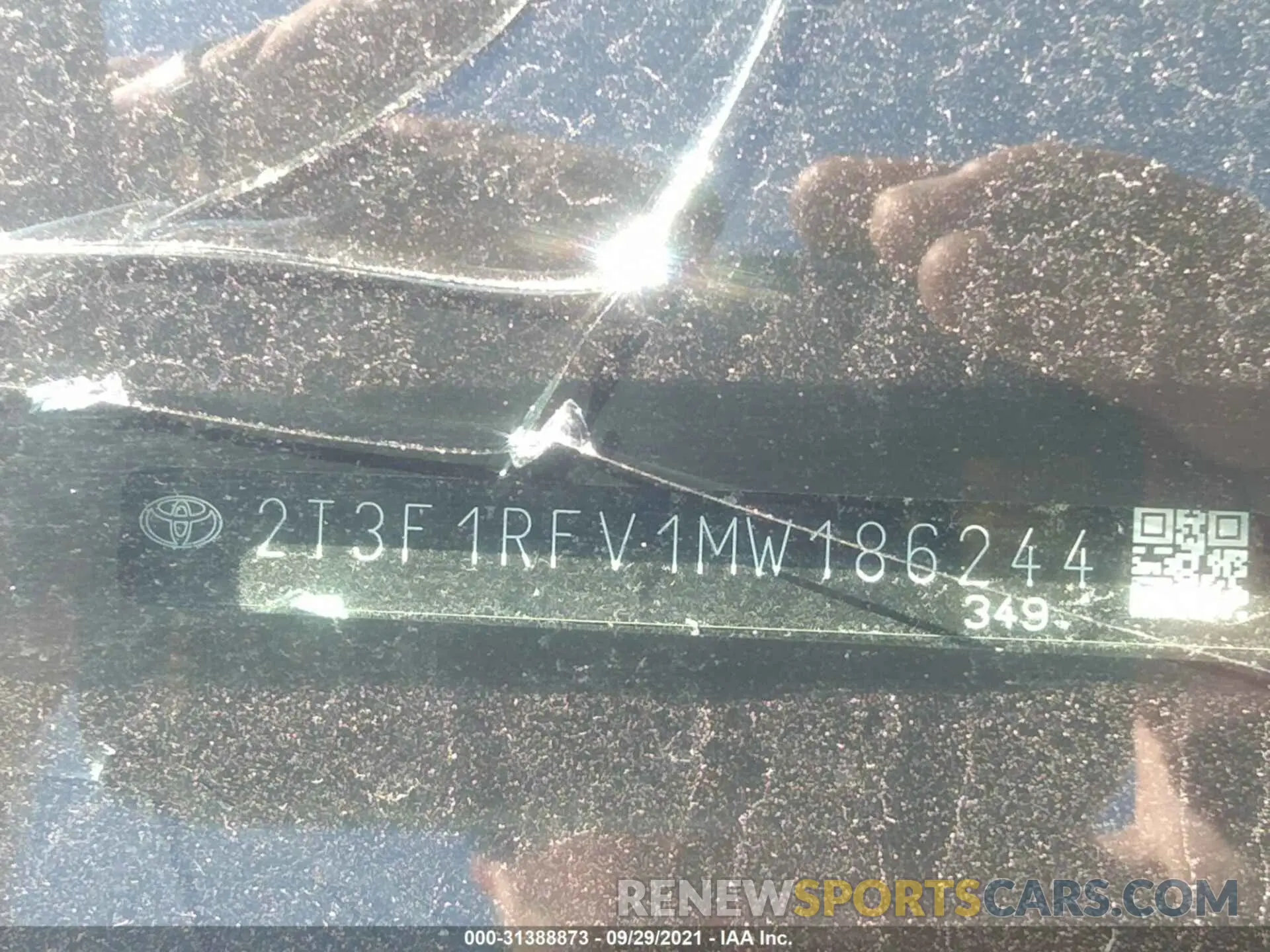 9 fotografías del automóvil dañado 2T3F1RFV1MW186244 TOYOTA RAV4 2021