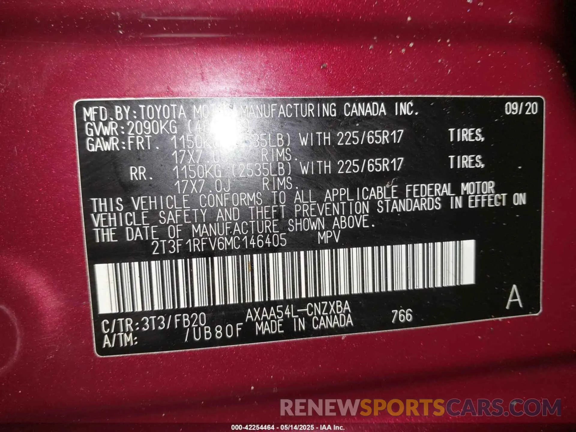 9 fotografías del automóvil dañado 2T3F1RFV6MC146405 TOYOTA RAV4 2021