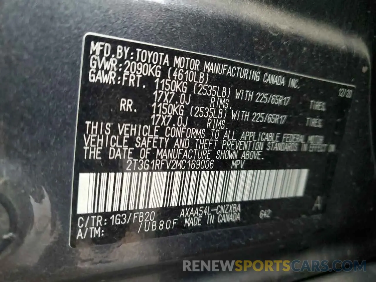 14 fotografías del automóvil dañado 2T3G1RFV2MC169006 TOYOTA RAV4 2021