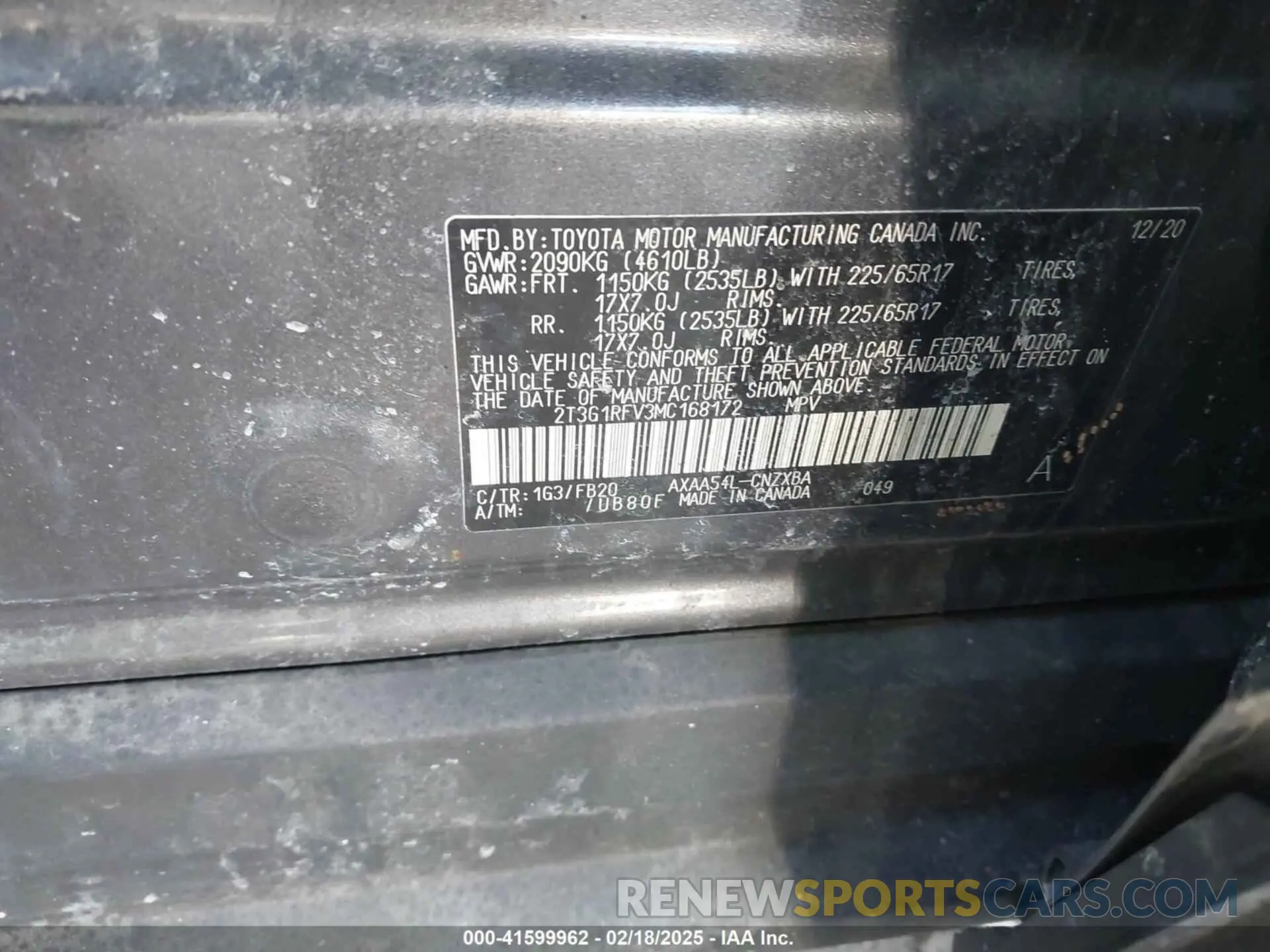 9 fotografías del automóvil dañado 2T3G1RFV3MC168172 TOYOTA RAV4 2021