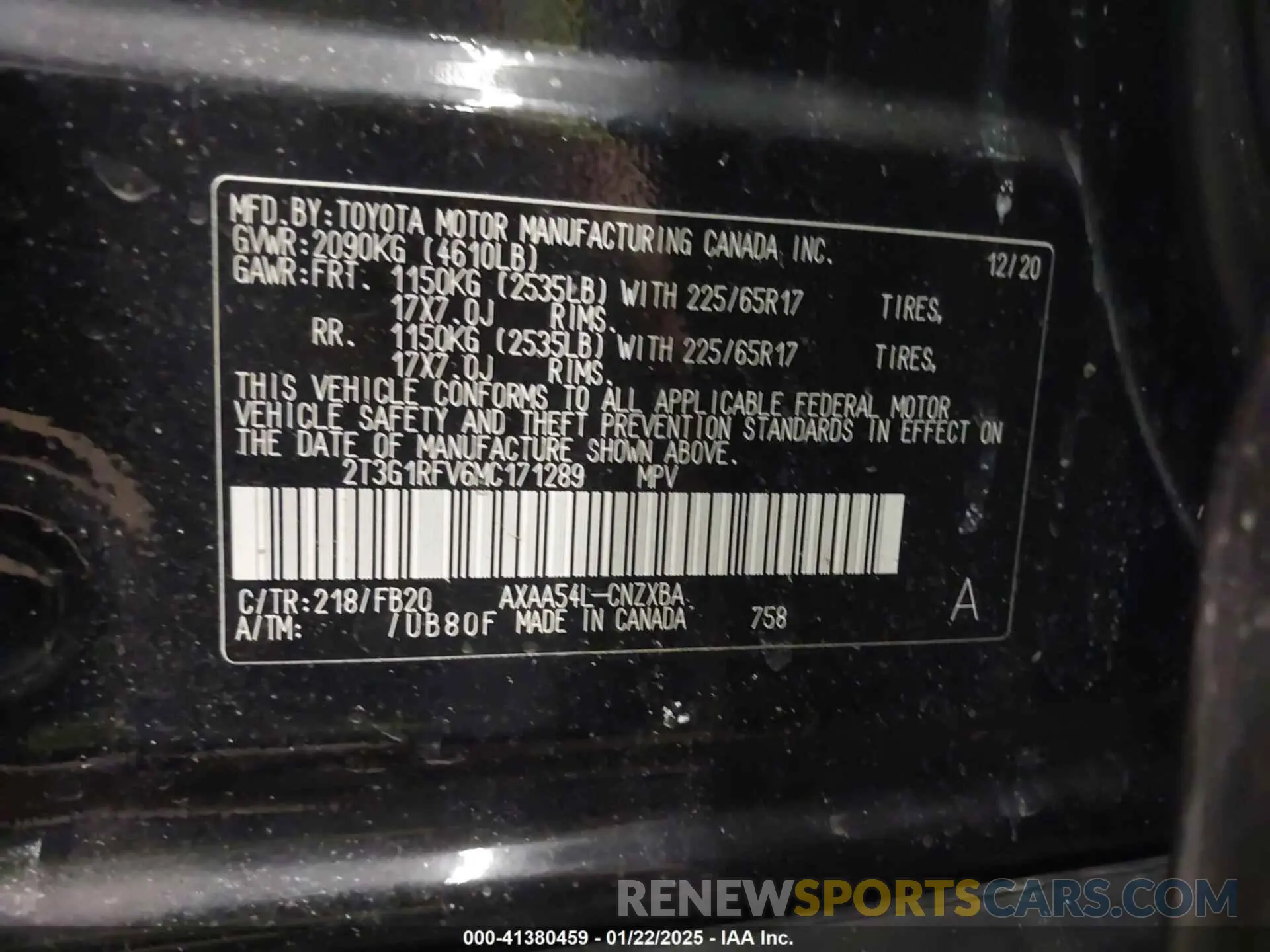 9 fotografías del automóvil dañado 2T3G1RFV6MC171289 TOYOTA RAV4 2021