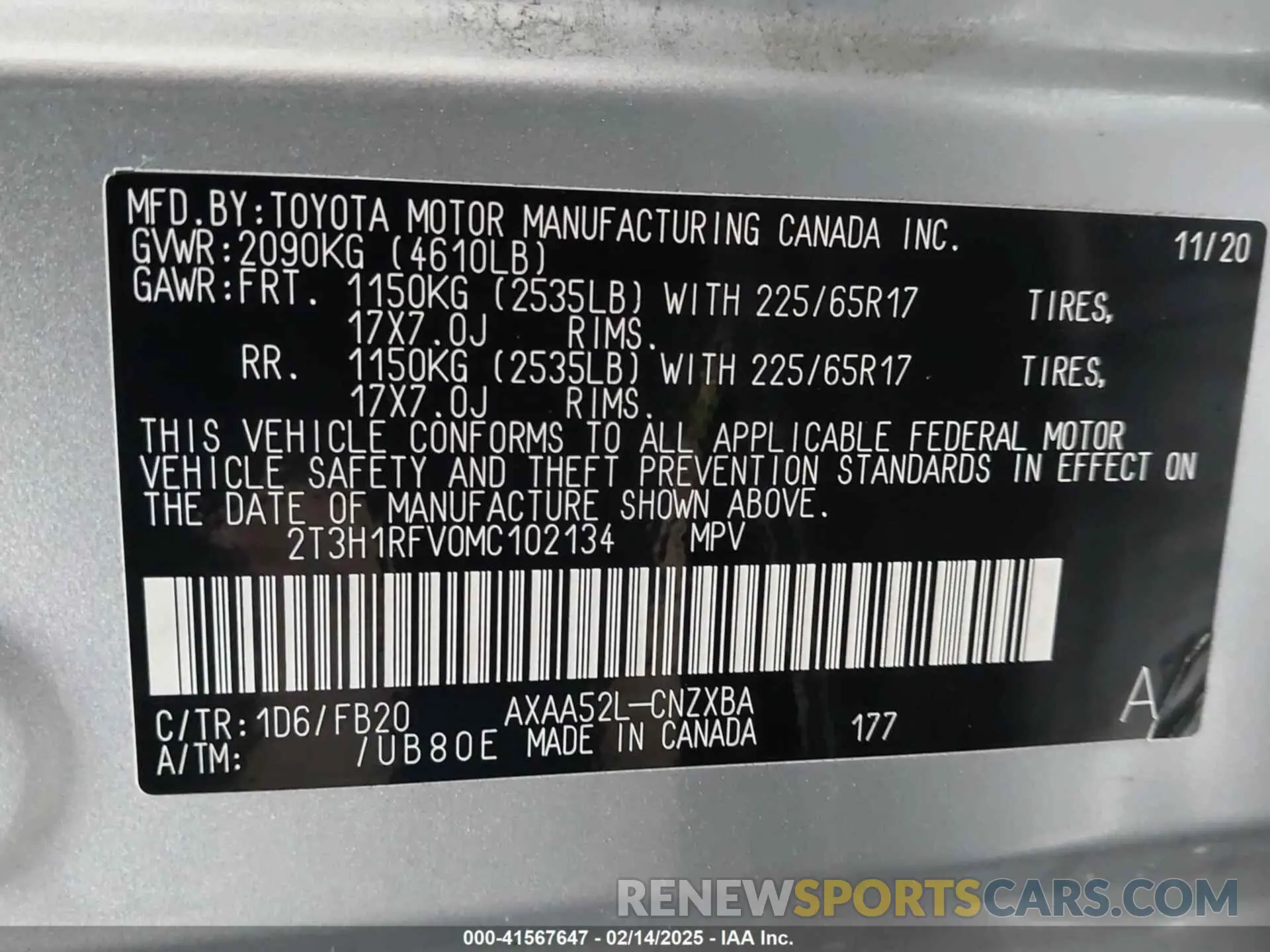 9 fotografías del automóvil dañado 2T3H1RFV0MC102134 TOYOTA RAV4 2021
