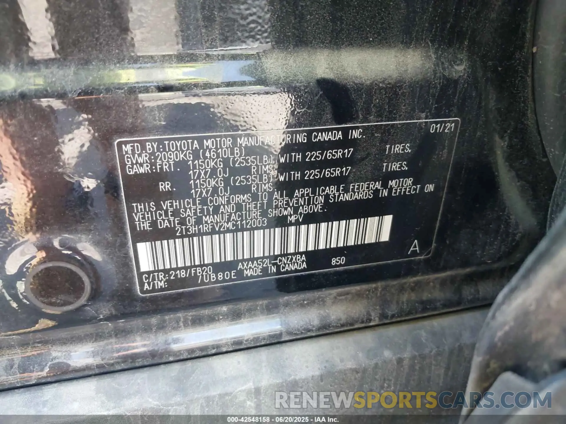 9 fotografías del automóvil dañado 2T3H1RFV2MC112003 TOYOTA RAV4 2021