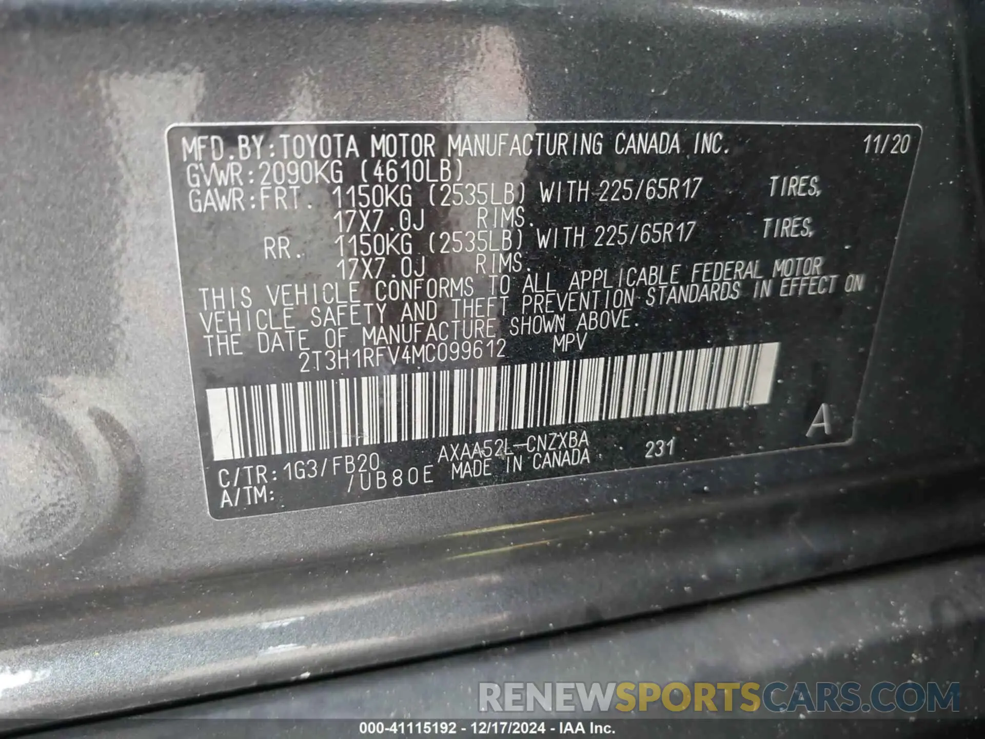 9 fotografías del automóvil dañado 2T3H1RFV4MC099612 TOYOTA RAV4 2021