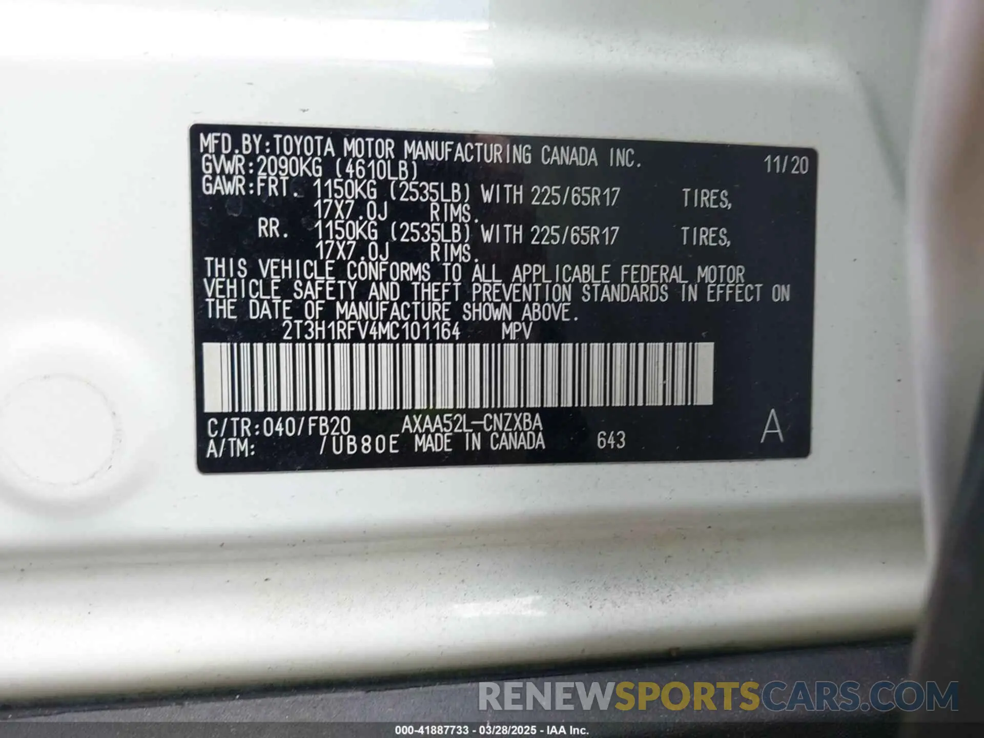 9 fotografías del automóvil dañado 2T3H1RFV4MC101164 TOYOTA RAV4 2021