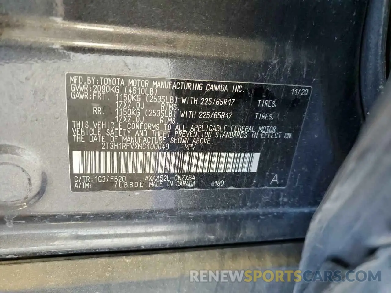 13 fotografías del automóvil dañado 2T3H1RFVXMC100049 TOYOTA RAV4 2021