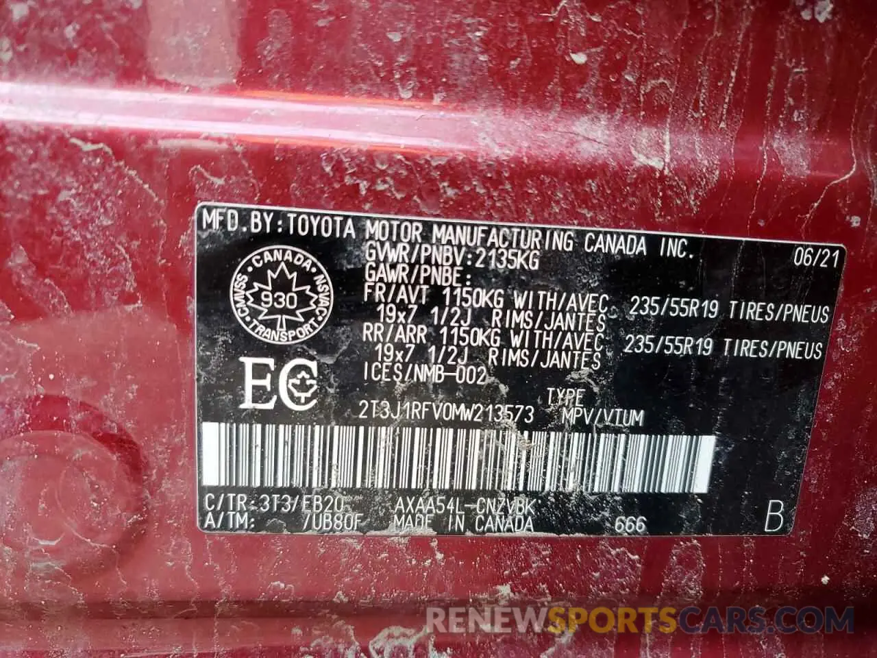 14 fotografías del automóvil dañado 2T3J1RFV0MW213573 TOYOTA RAV4 2021