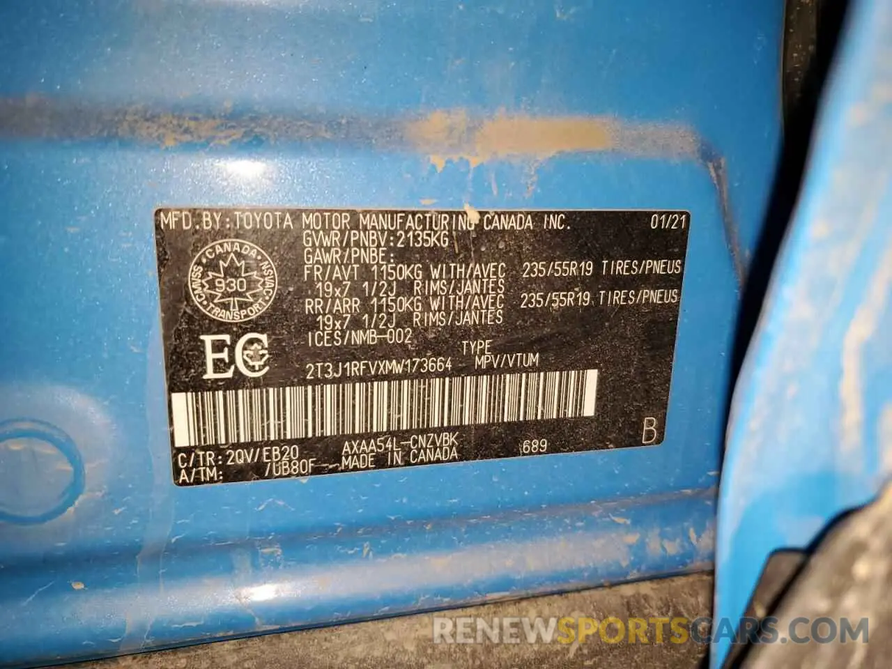 13 fotografías del automóvil dañado 2T3J1RFVXMW173664 TOYOTA RAV4 2021