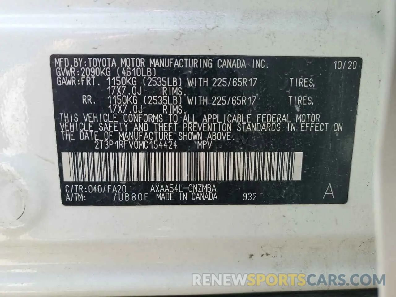 13 fotografías del automóvil dañado 2T3P1RFV0MC154424 TOYOTA RAV4 2021