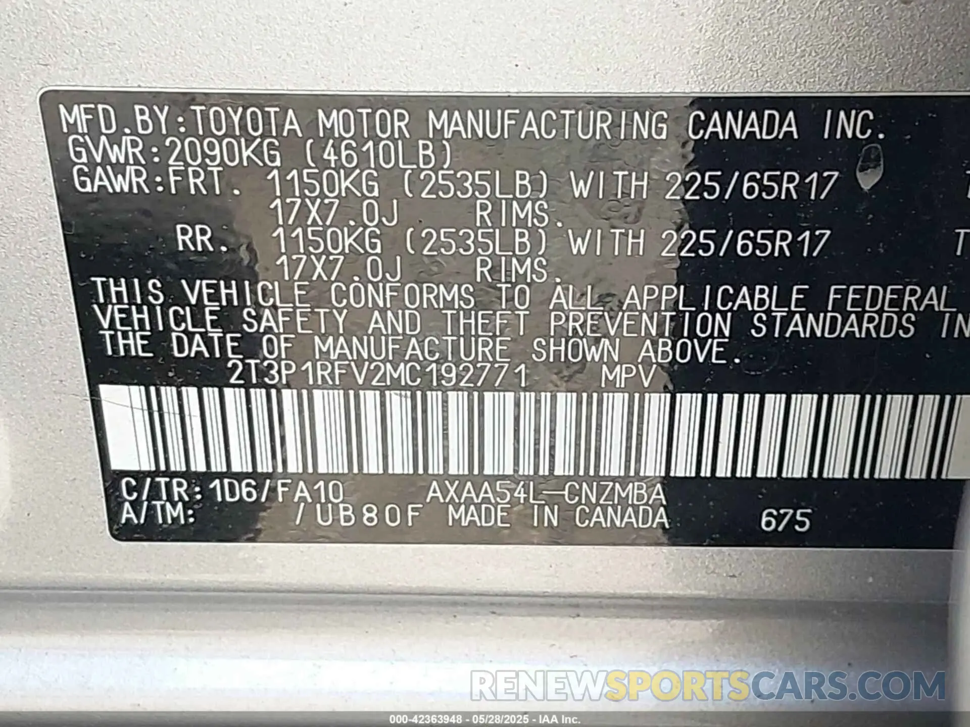 9 fotografías del automóvil dañado 2T3P1RFV2MC192771 TOYOTA RAV4 2021