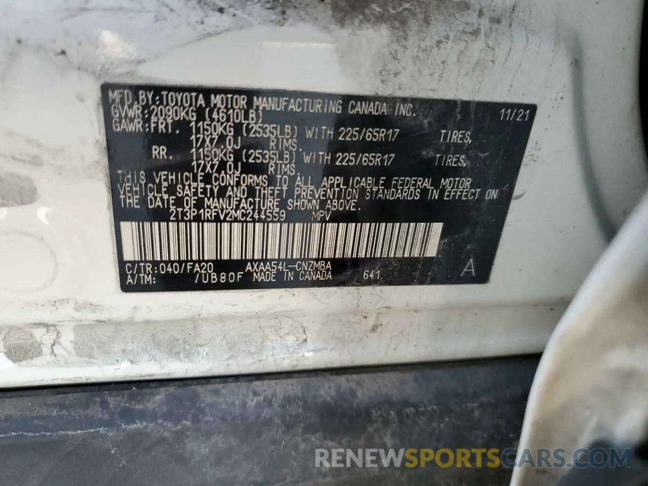 13 fotografías del automóvil dañado 2T3P1RFV2MC244559 TOYOTA RAV4 2021