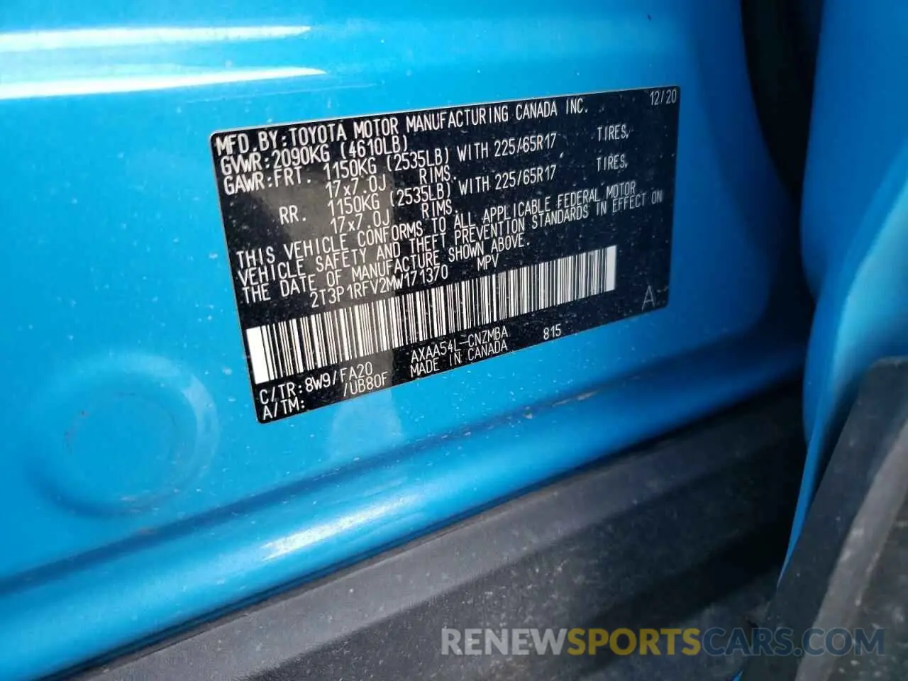 13 fotografías del automóvil dañado 2T3P1RFV2MW171370 TOYOTA RAV4 2021
