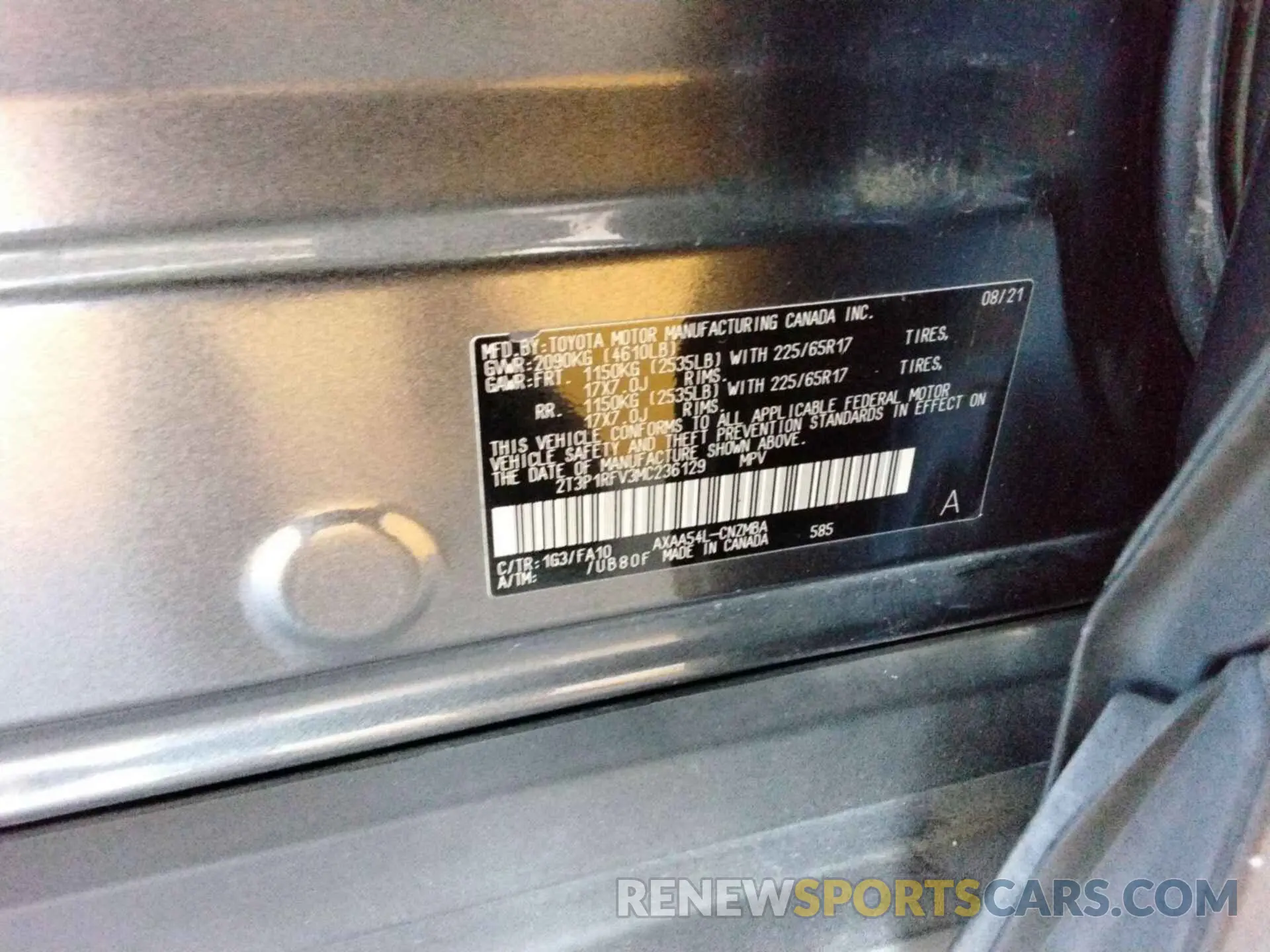 7 fotografías del automóvil dañado 2T3P1RFV3MC236129 TOYOTA RAV4 2021
