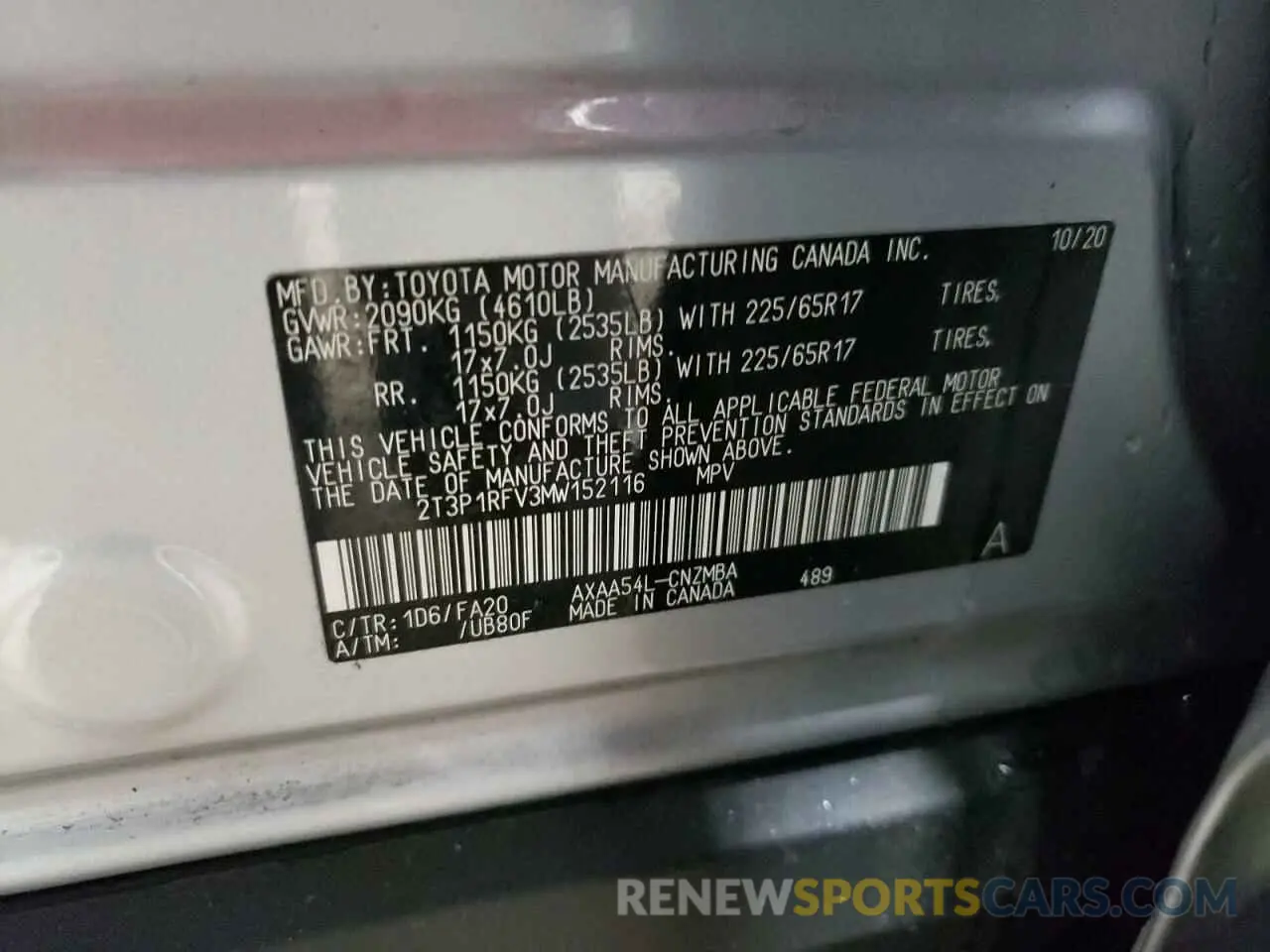 13 fotografías del automóvil dañado 2T3P1RFV3MW152116 TOYOTA RAV4 2021