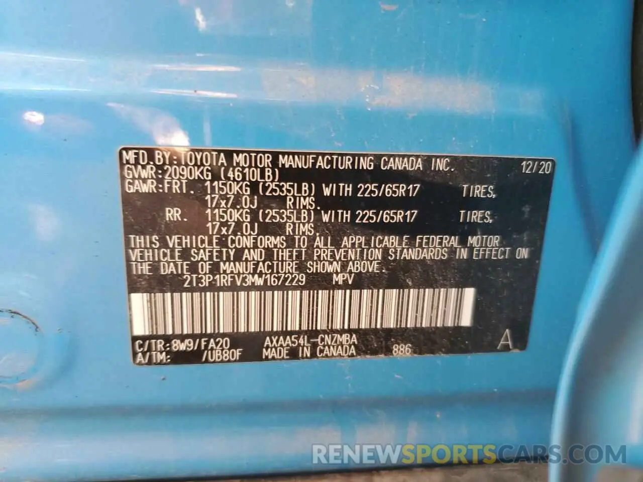 13 fotografías del automóvil dañado 2T3P1RFV3MW167229 TOYOTA RAV4 2021
