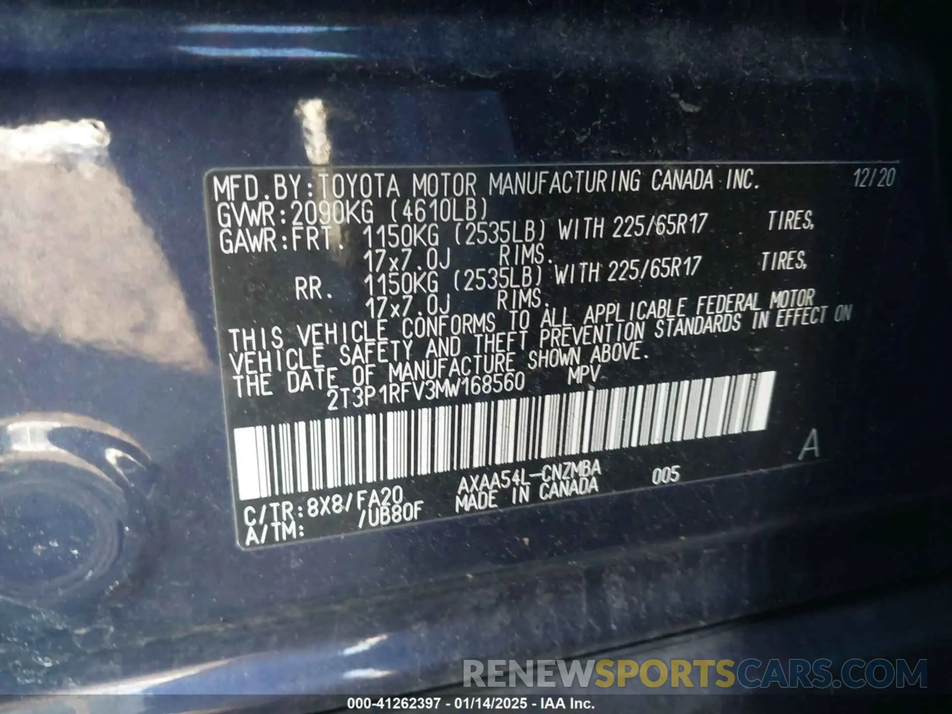 9 fotografías del automóvil dañado 2T3P1RFV3MW168560 TOYOTA RAV4 2021