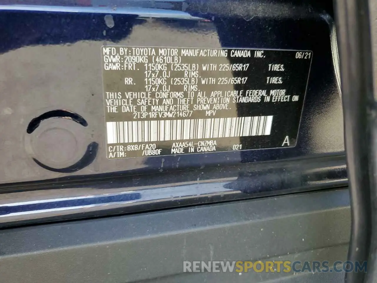 13 fotografías del automóvil dañado 2T3P1RFV3MW214677 TOYOTA RAV4 2021