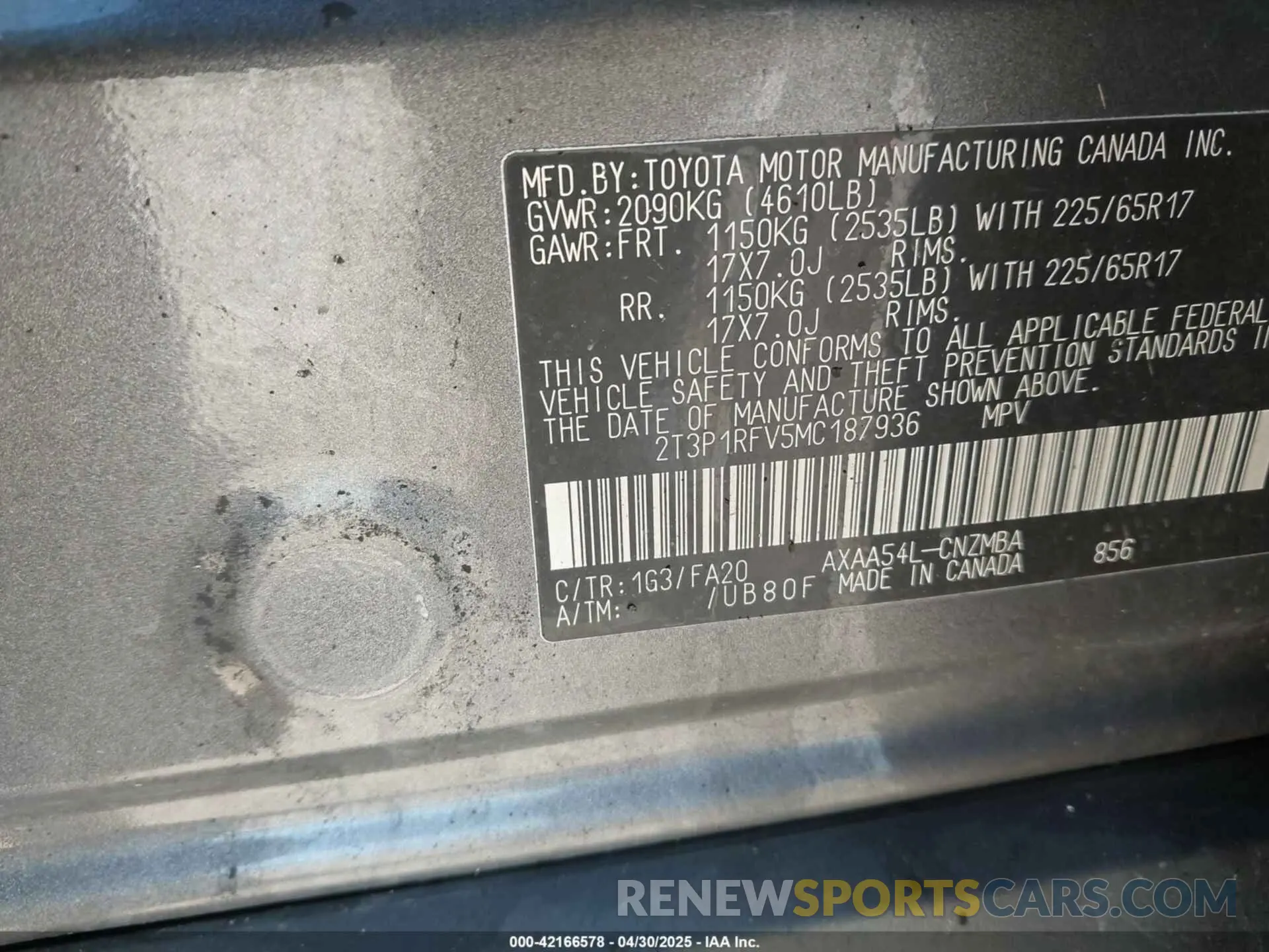 9 fotografías del automóvil dañado 2T3P1RFV5MC187936 TOYOTA RAV4 2021