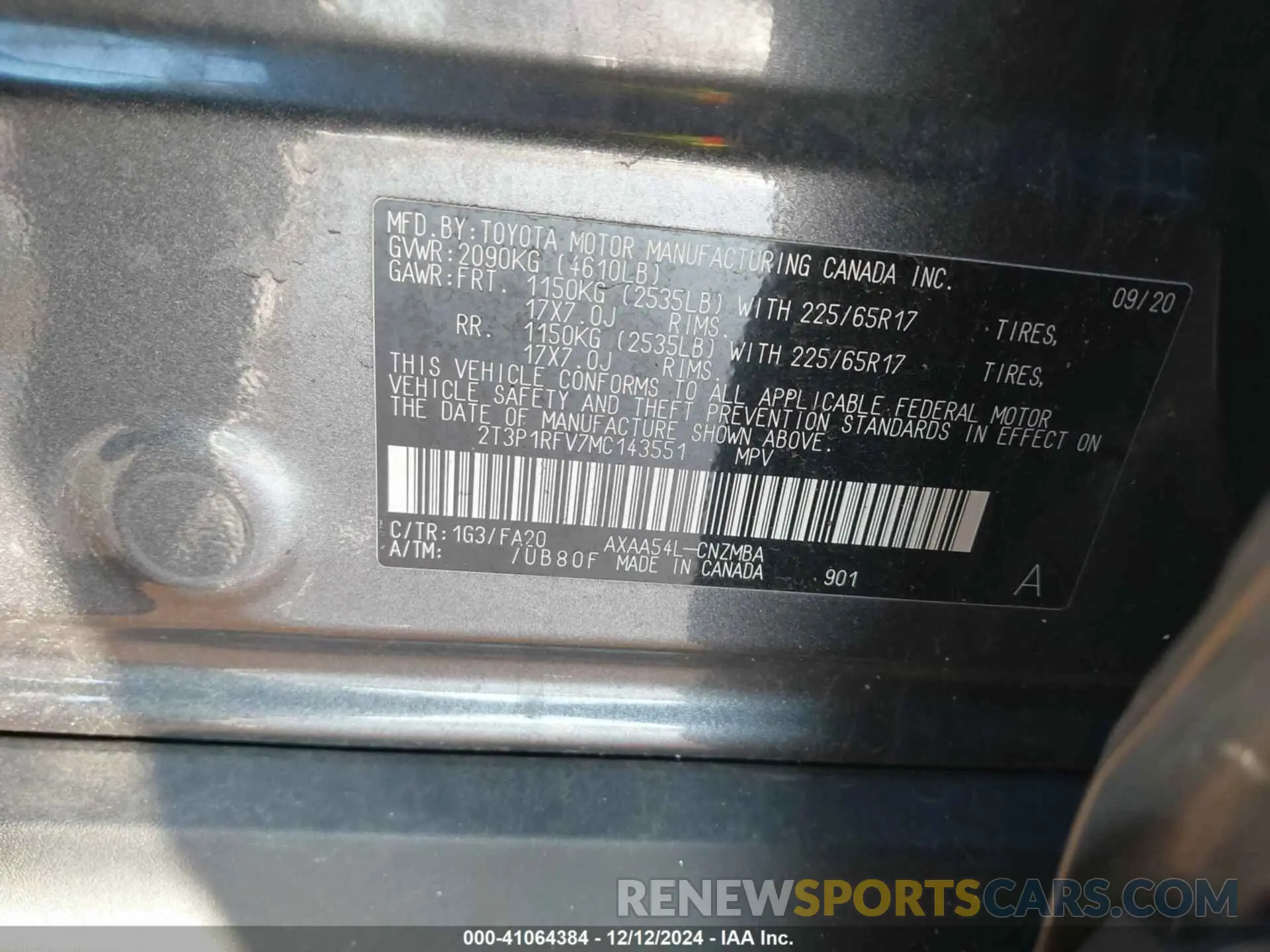 9 fotografías del automóvil dañado 2T3P1RFV7MC143551 TOYOTA RAV4 2021