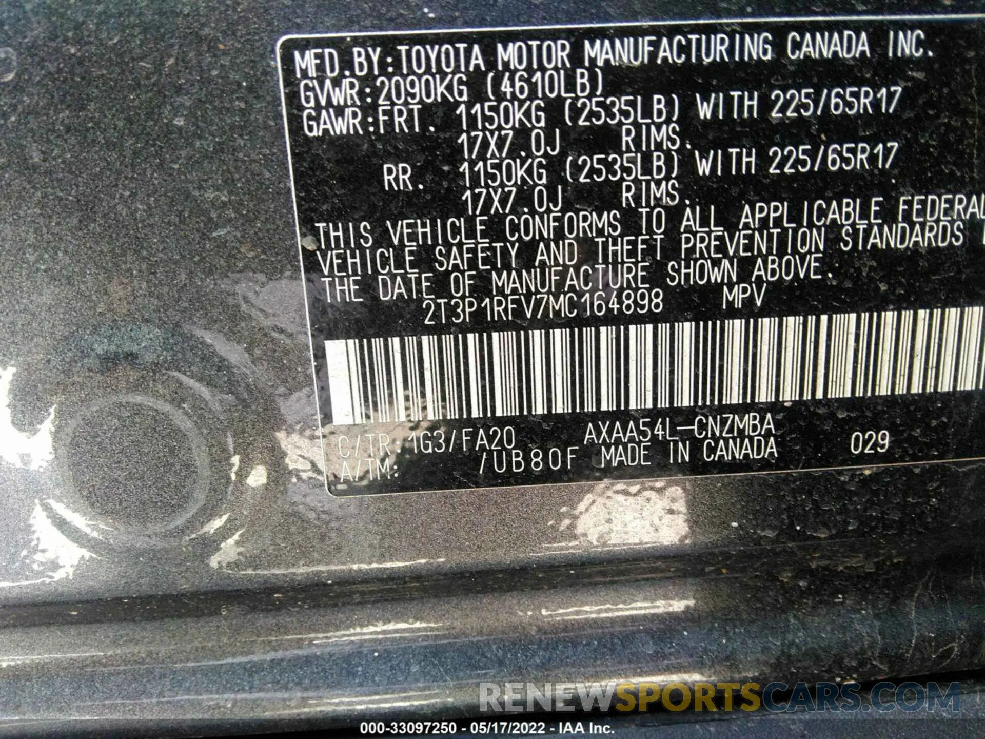 9 fotografías del automóvil dañado 2T3P1RFV7MC164898 TOYOTA RAV4 2021