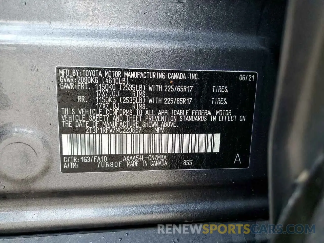 13 fotografías del automóvil dañado 2T3P1RFV7MC223657 TOYOTA RAV4 2021