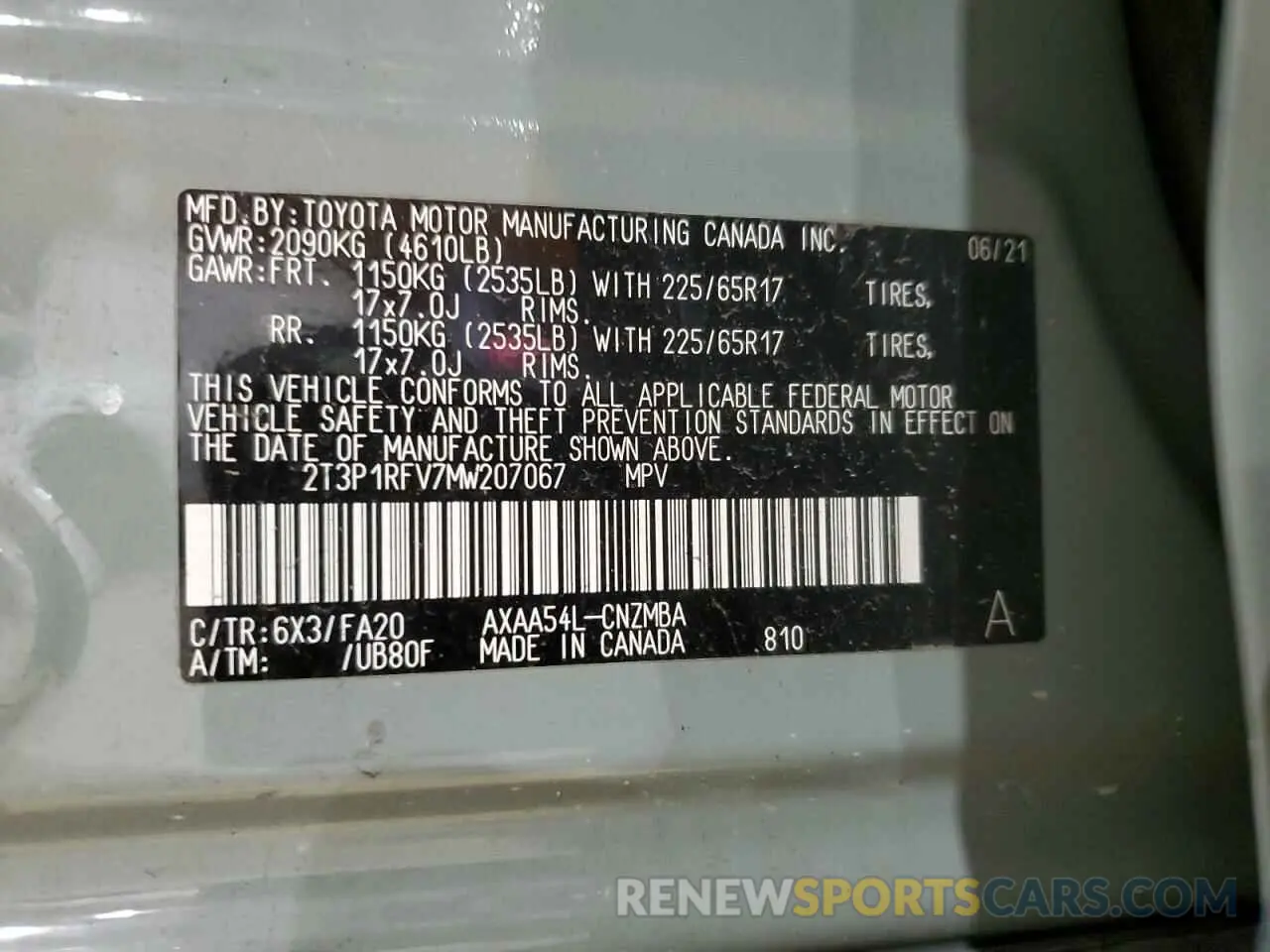 13 fotografías del automóvil dañado 2T3P1RFV7MW207067 TOYOTA RAV4 2021