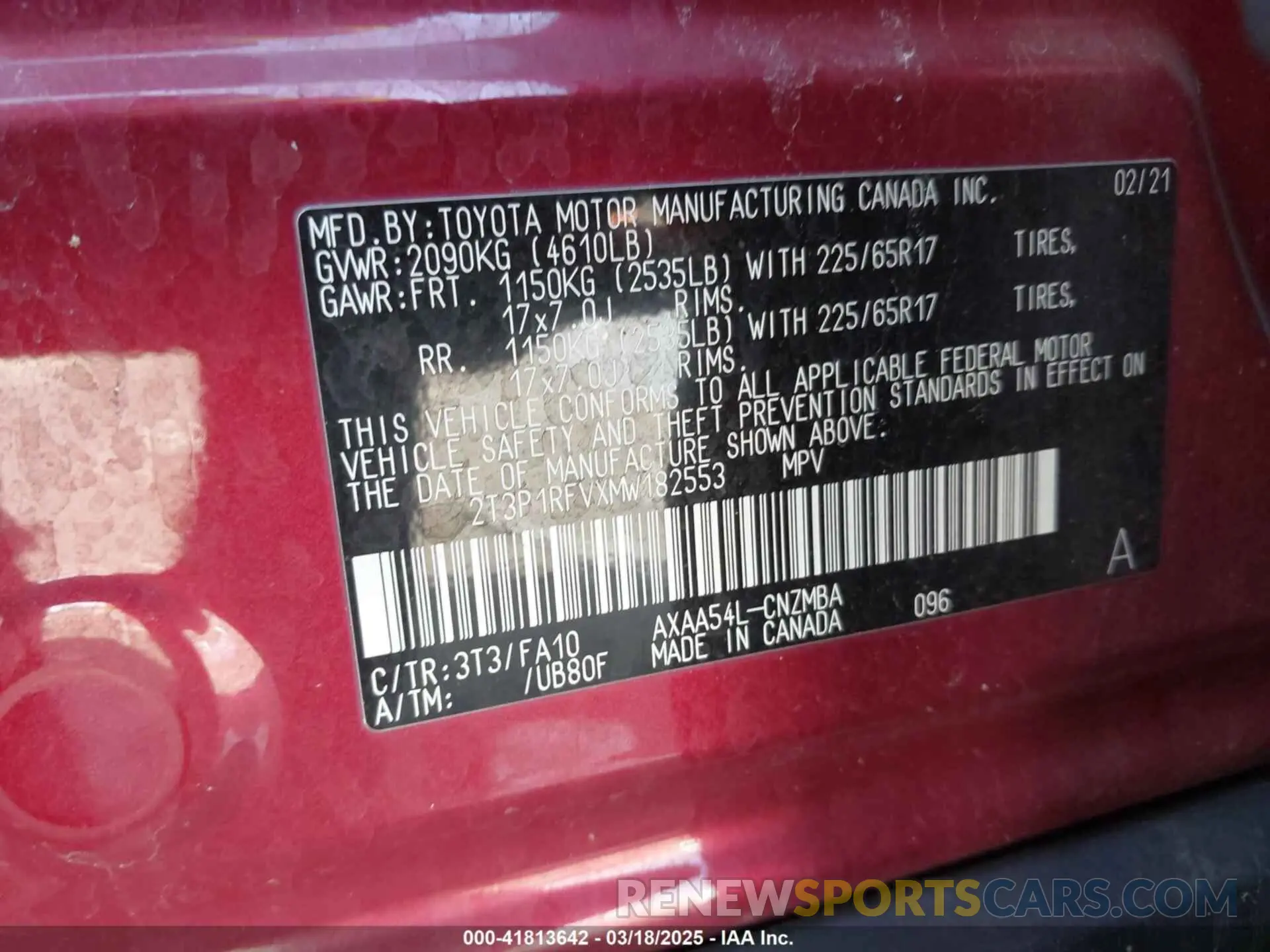 9 fotografías del automóvil dañado 2T3P1RFVXMW182553 TOYOTA RAV4 2021