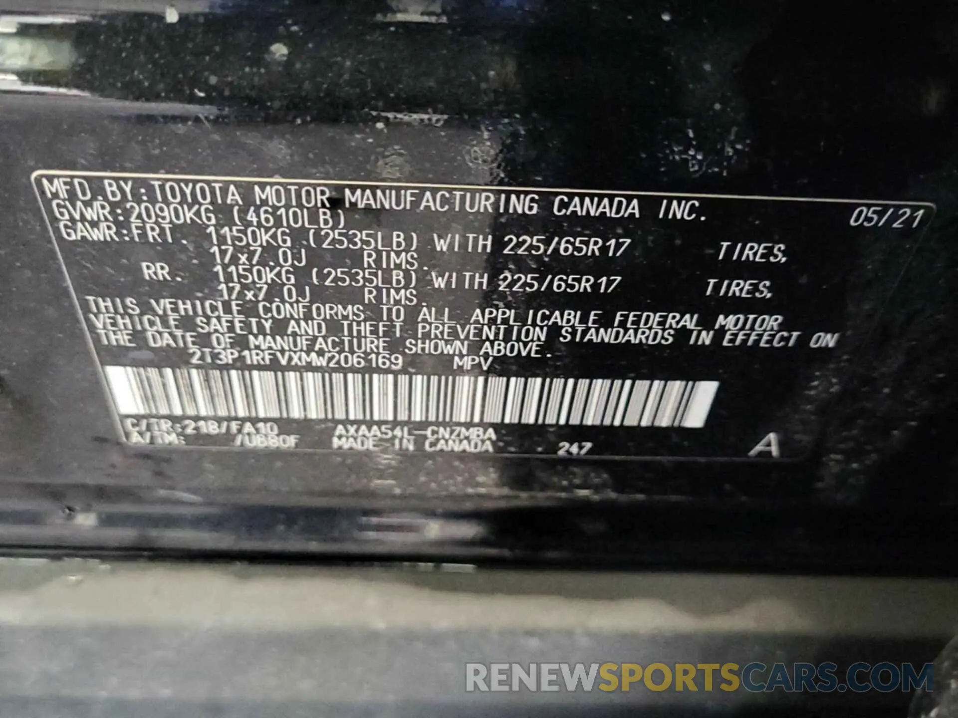 22 fotografías del automóvil dañado 2T3P1RFVXMW206169 TOYOTA RAV4 2021
