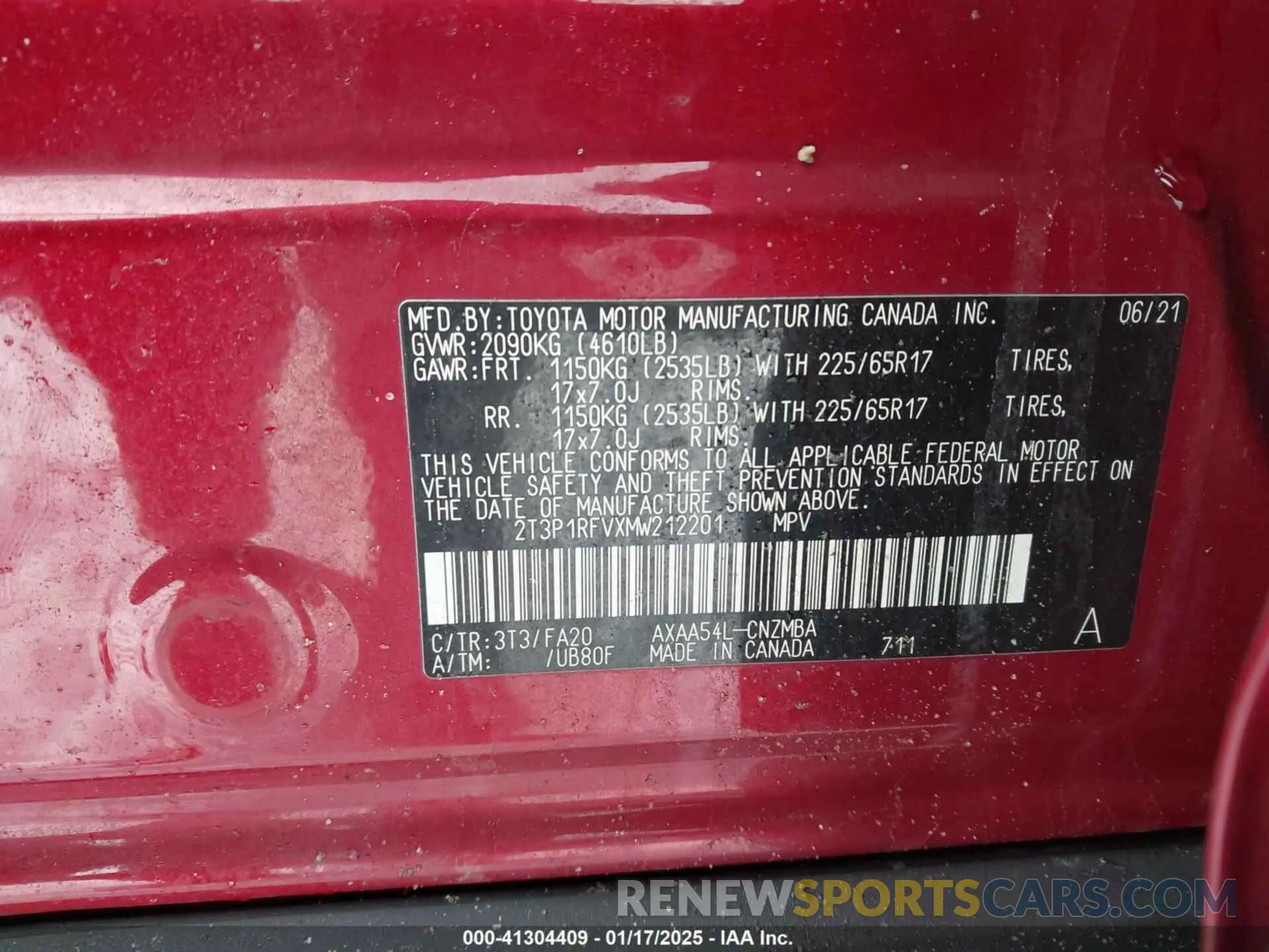 9 fotografías del automóvil dañado 2T3P1RFVXMW212201 TOYOTA RAV4 2021