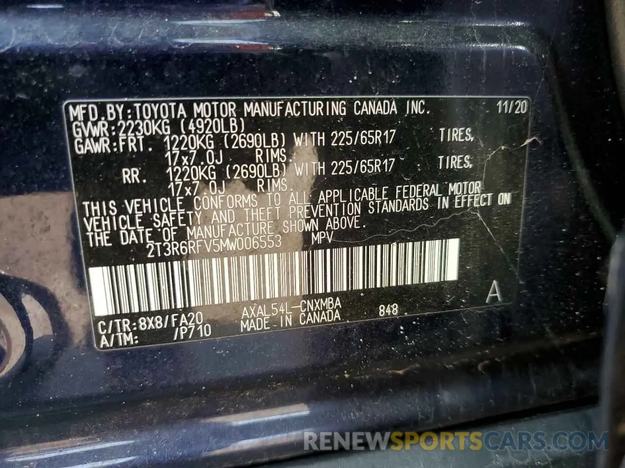 13 fotografías del automóvil dañado 2T3R6RFV5MW006553 TOYOTA RAV4 2021