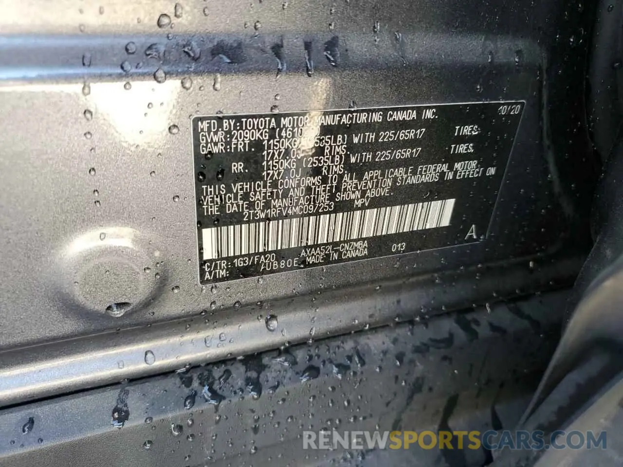 13 fotografías del automóvil dañado 2T3W1RFV4MC097253 TOYOTA RAV4 2021