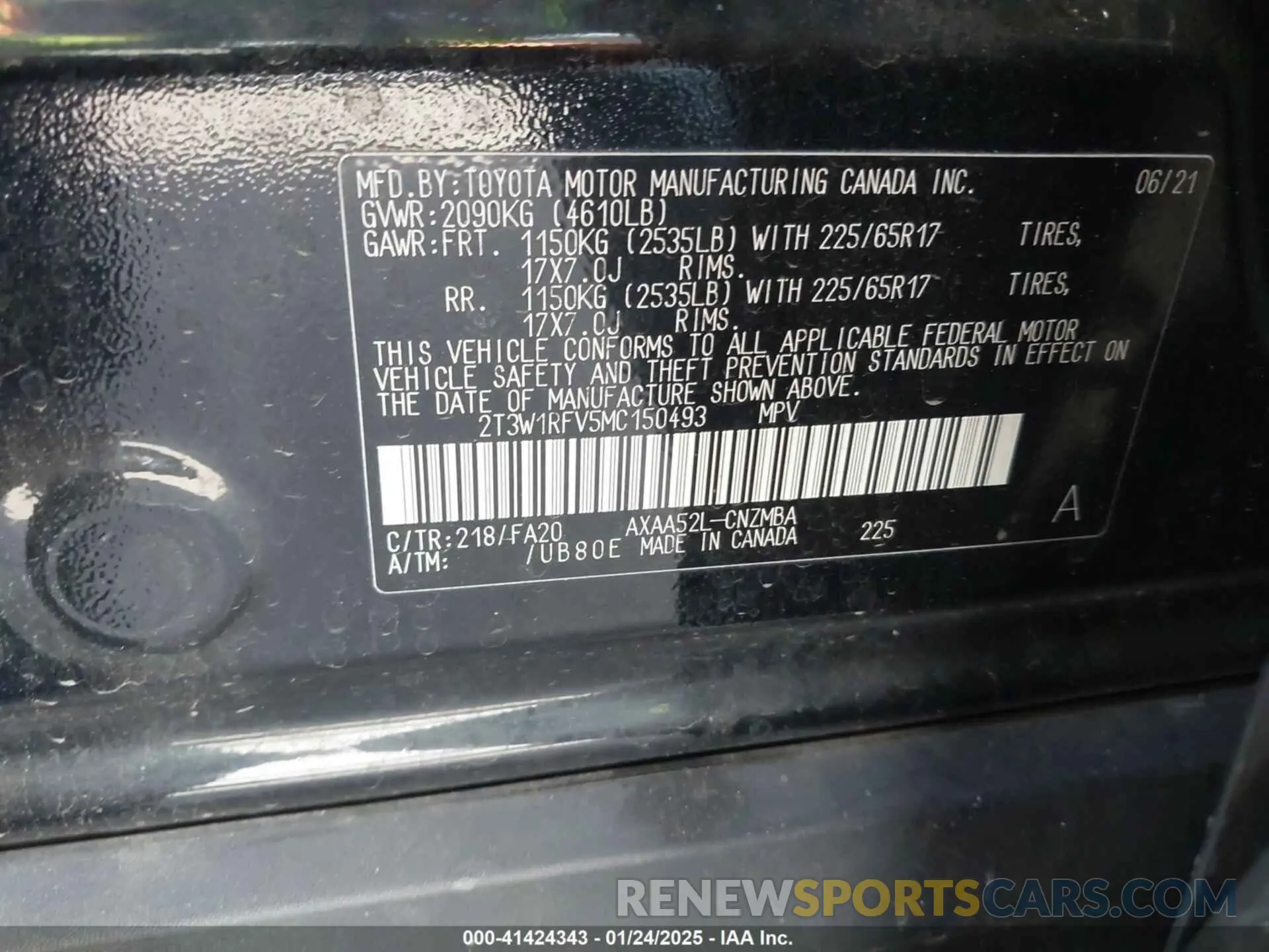 9 fotografías del automóvil dañado 2T3W1RFV5MC150493 TOYOTA RAV4 2021