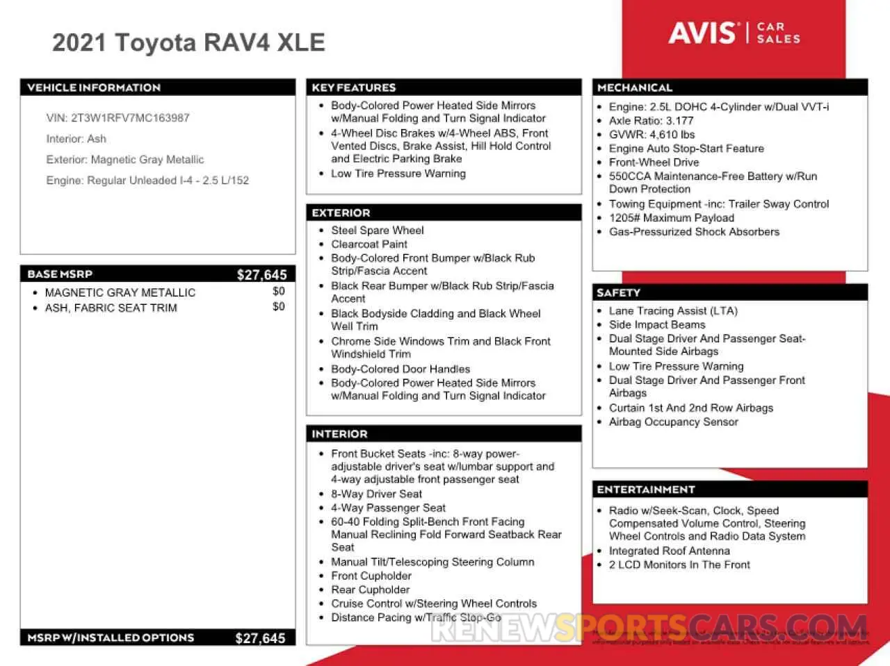 12 fotografías del automóvil dañado 2T3W1RFV7MC163987 TOYOTA RAV4 2021