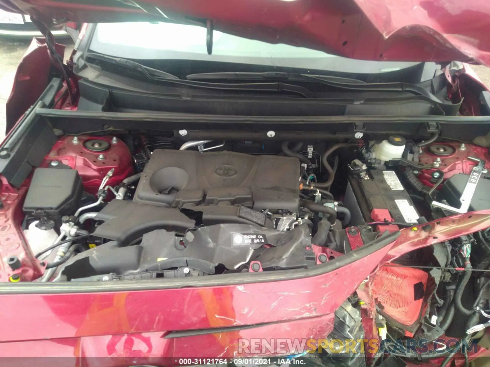 10 fotografías del automóvil dañado 2T3W1RFV8MW120290 TOYOTA RAV4 2021