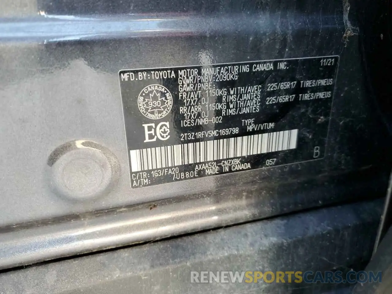 13 fotografías del automóvil dañado 2T3Z1RFV5MC169798 TOYOTA RAV4 2021