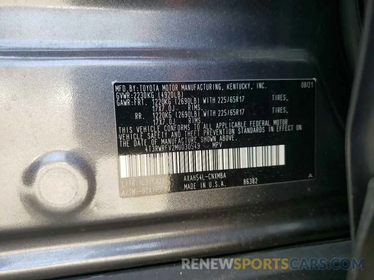 15 fotografías del automóvil dañado 4T3RWRFV2MU030549 TOYOTA RAV4 2021