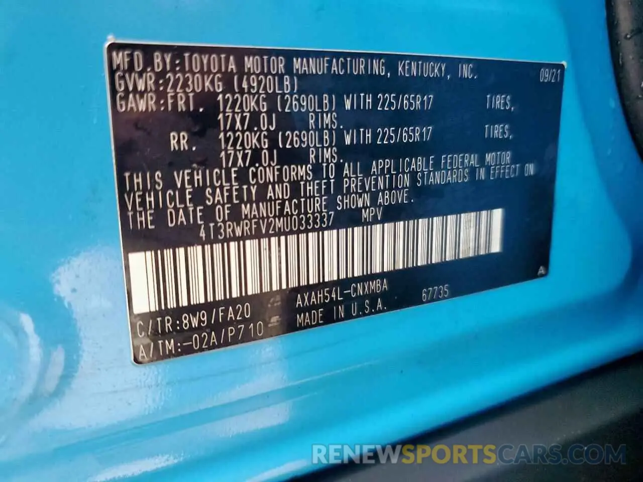 14 fotografías del automóvil dañado 4T3RWRFV2MU033337 TOYOTA RAV4 2021