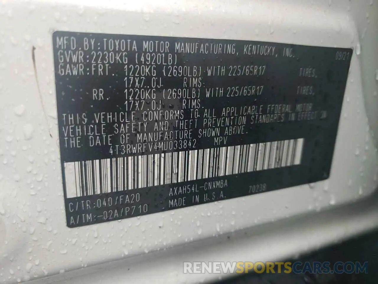 12 fotografías del automóvil dañado 4T3RWRFV4MU033842 TOYOTA RAV4 2021