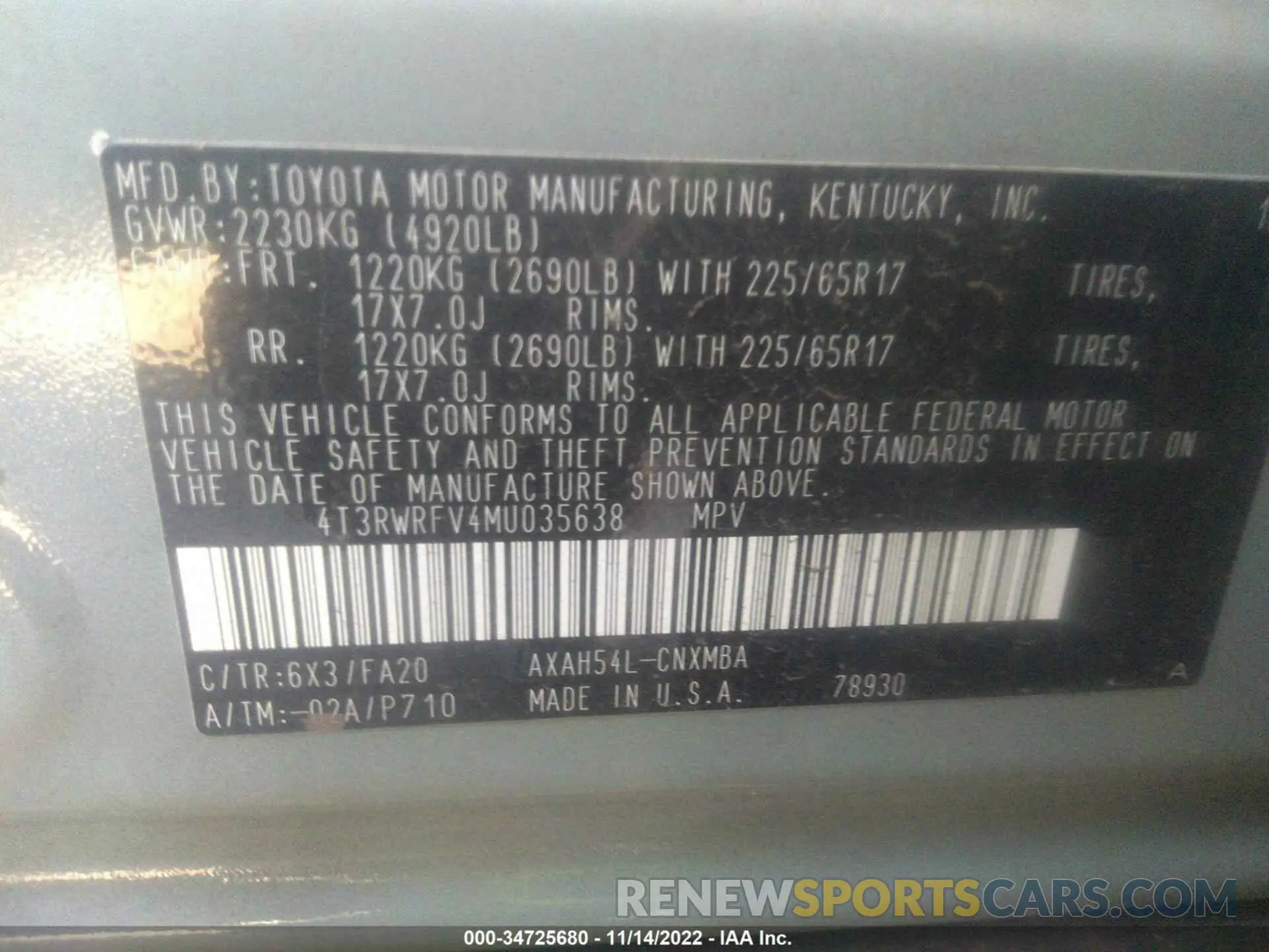 9 fotografías del automóvil dañado 4T3RWRFV4MU035638 TOYOTA RAV4 2021