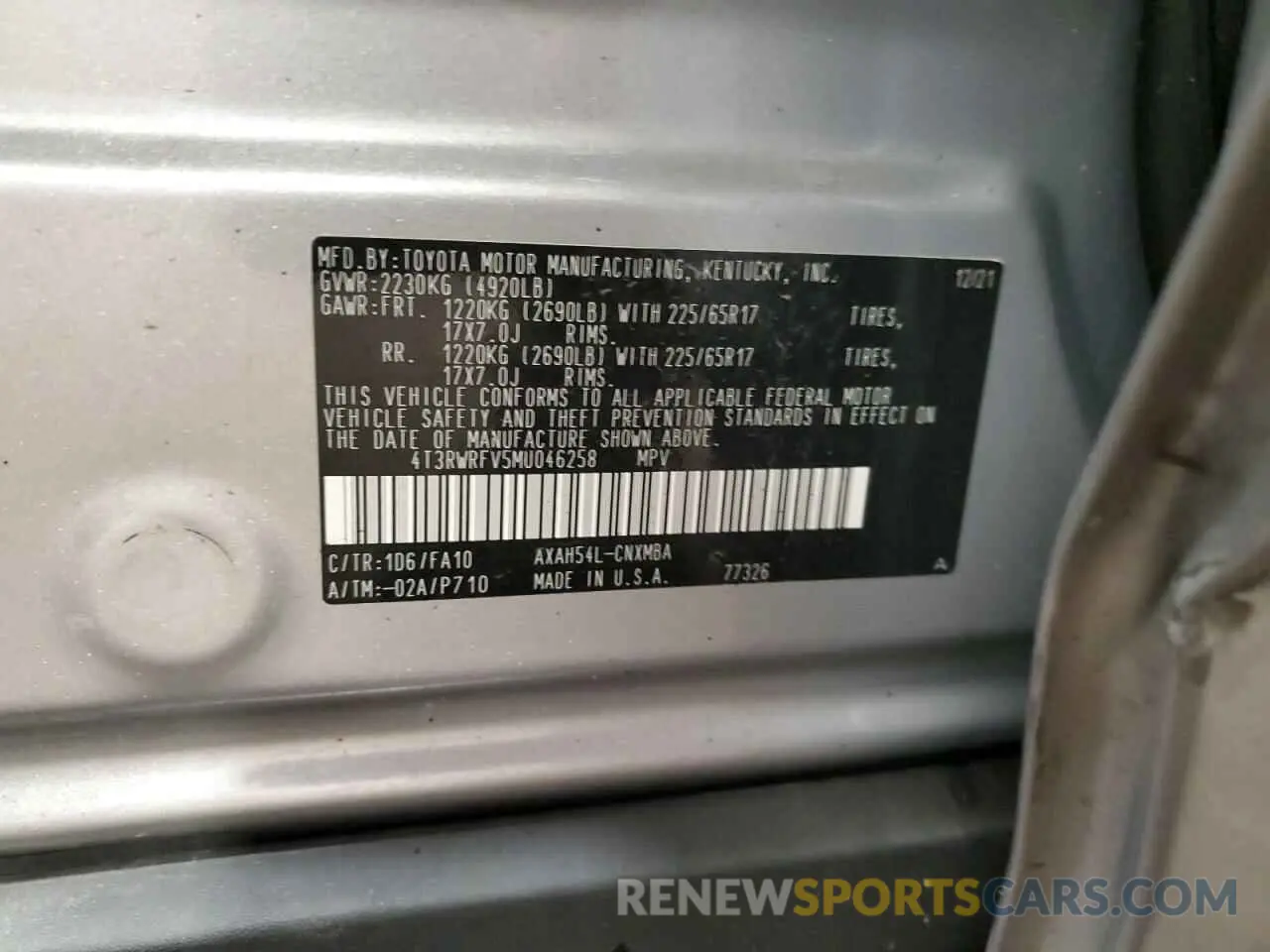 13 fotografías del automóvil dañado 4T3RWRFV5MU046258 TOYOTA RAV4 2021