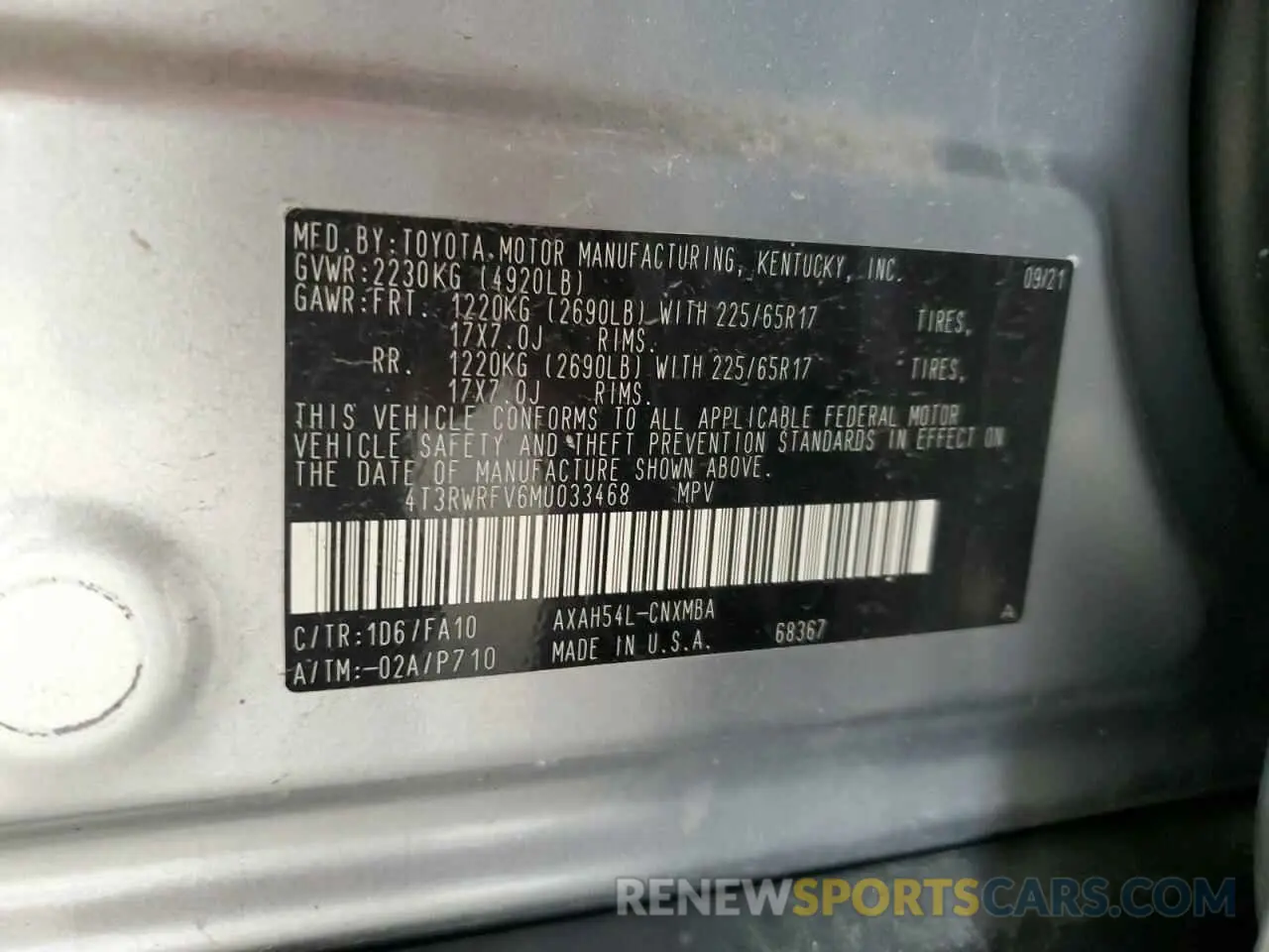 12 fotografías del automóvil dañado 4T3RWRFV6MU033468 TOYOTA RAV4 2021