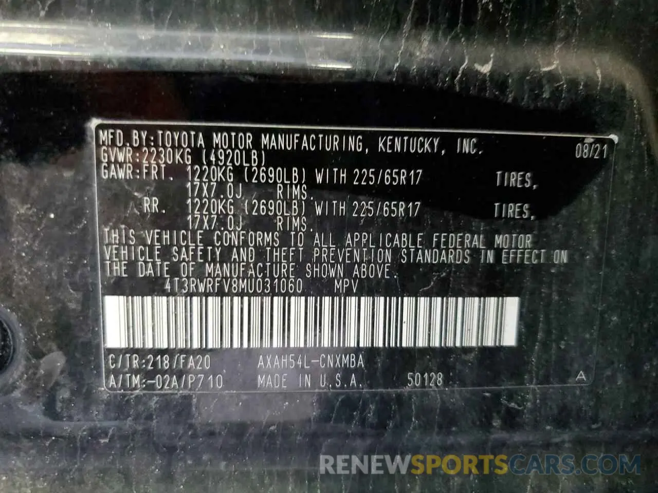 13 fotografías del automóvil dañado 4T3RWRFV8MU031060 TOYOTA RAV4 2021