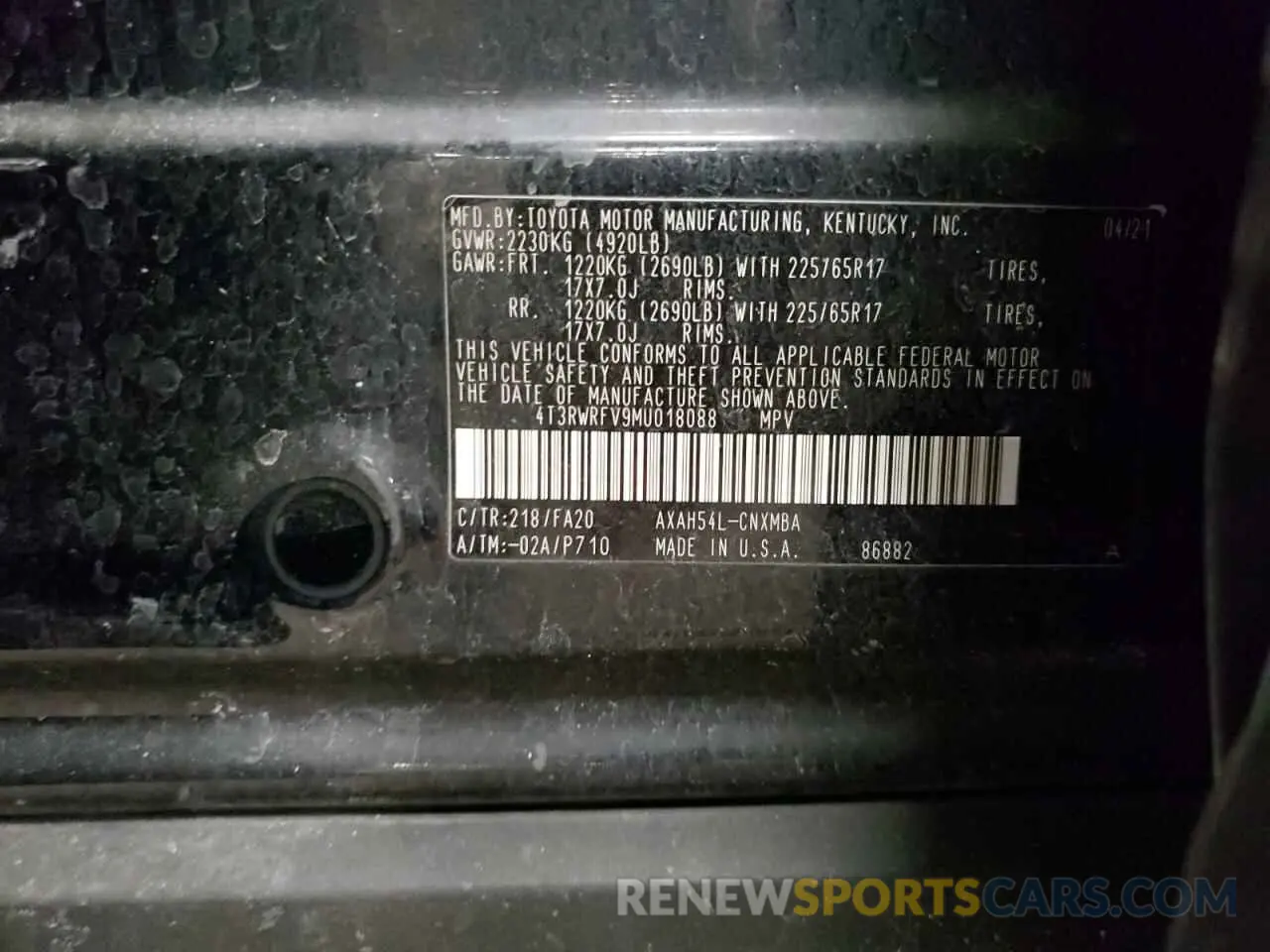13 fotografías del automóvil dañado 4T3RWRFV9MU018088 TOYOTA RAV4 2021