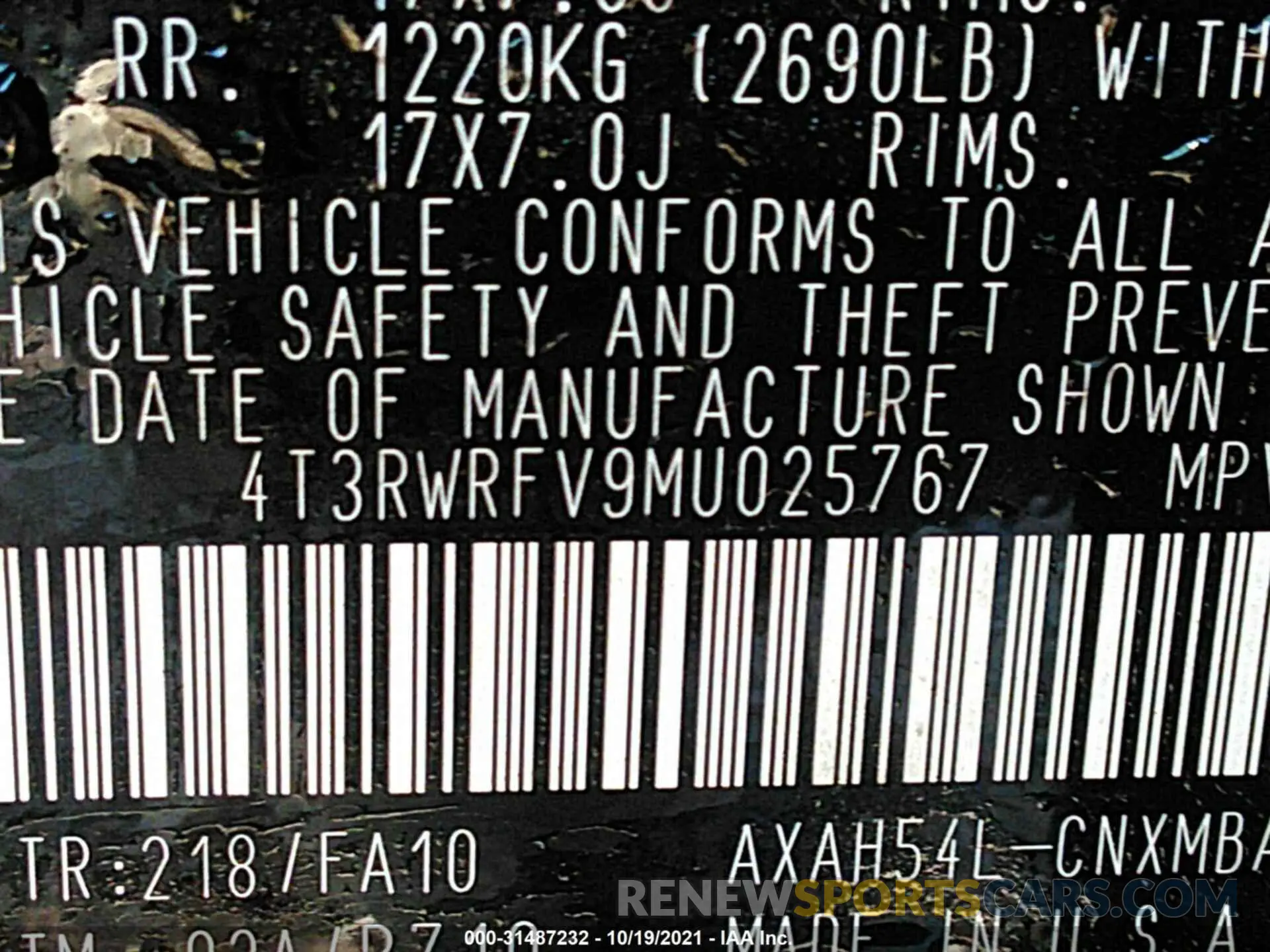 9 fotografías del automóvil dañado 4T3RWRFV9MU025767 TOYOTA RAV4 2021