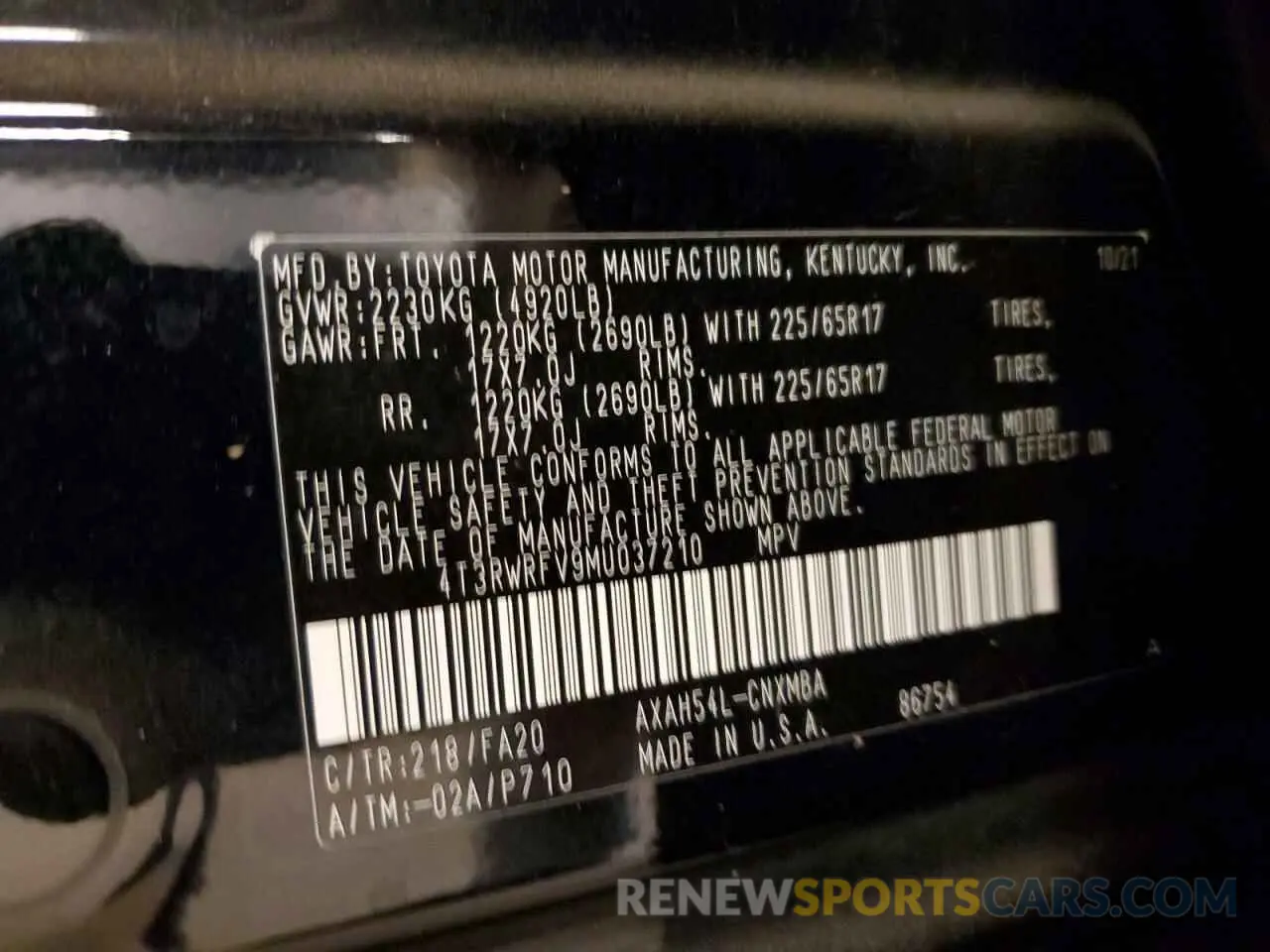12 fotografías del automóvil dañado 4T3RWRFV9MU037210 TOYOTA RAV4 2021