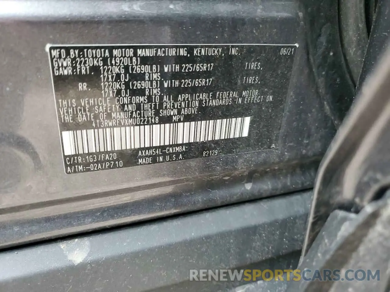 13 fotografías del automóvil dañado 4T3RWRFVXMU022148 TOYOTA RAV4 2021