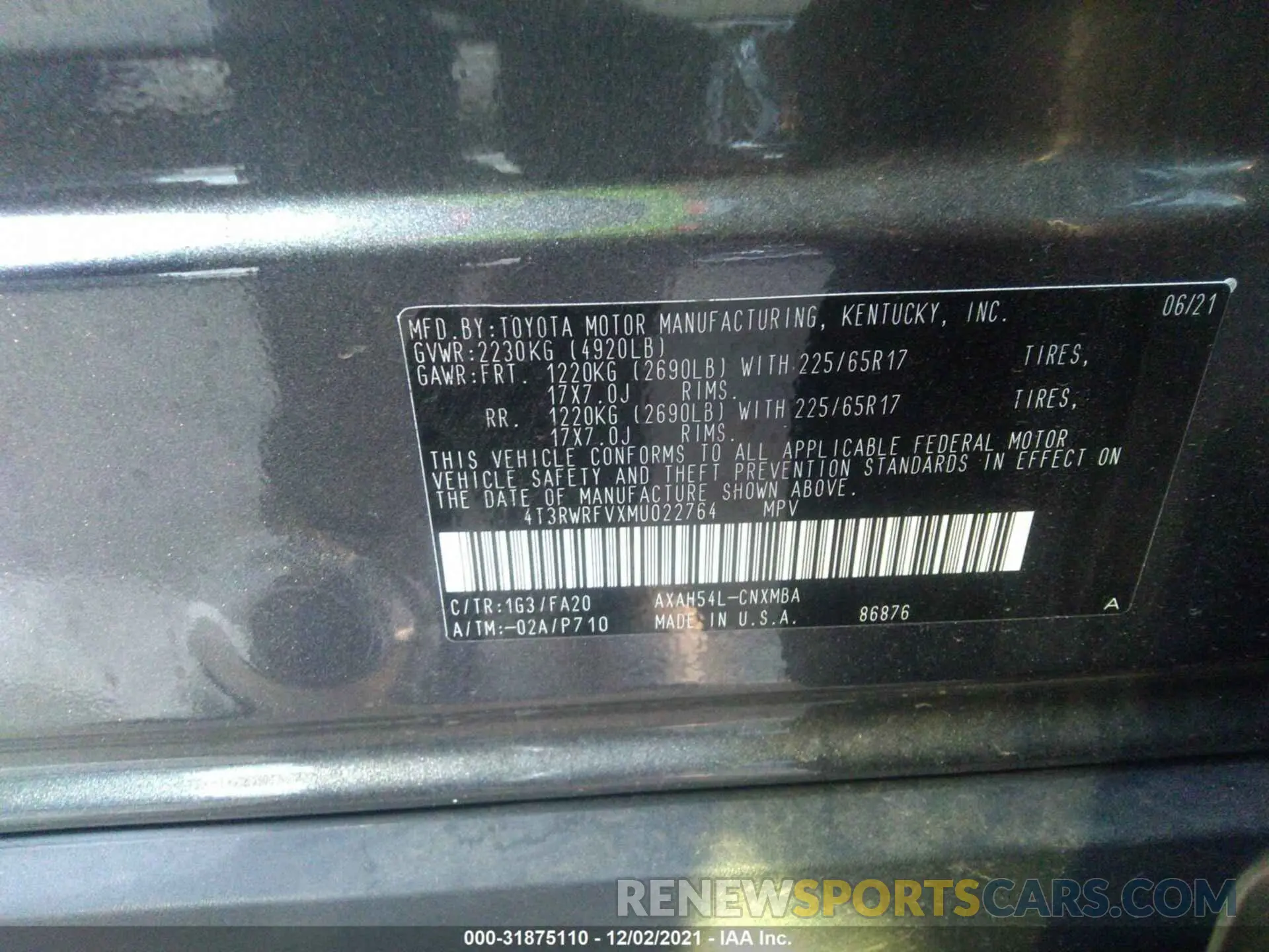 9 fotografías del automóvil dañado 4T3RWRFVXMU022764 TOYOTA RAV4 2021