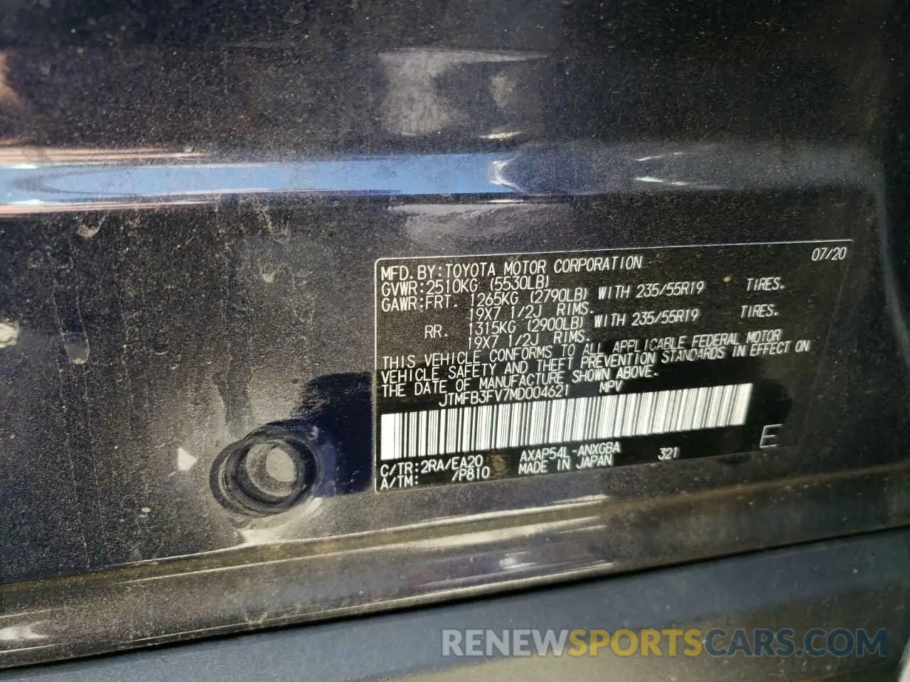 13 fotografías del automóvil dañado JTMFB3FV7MD004621 TOYOTA RAV4 2021