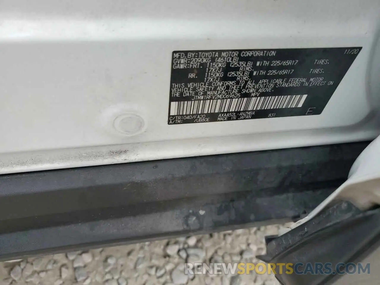 13 fotografías del automóvil dañado JTMW1RFV2MD069625 TOYOTA RAV4 2021