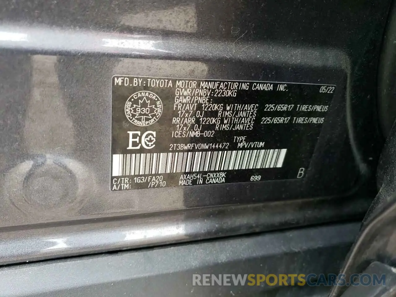 13 fotografías del automóvil dañado 2T3BWRFV0NW144472 TOYOTA RAV4 2022